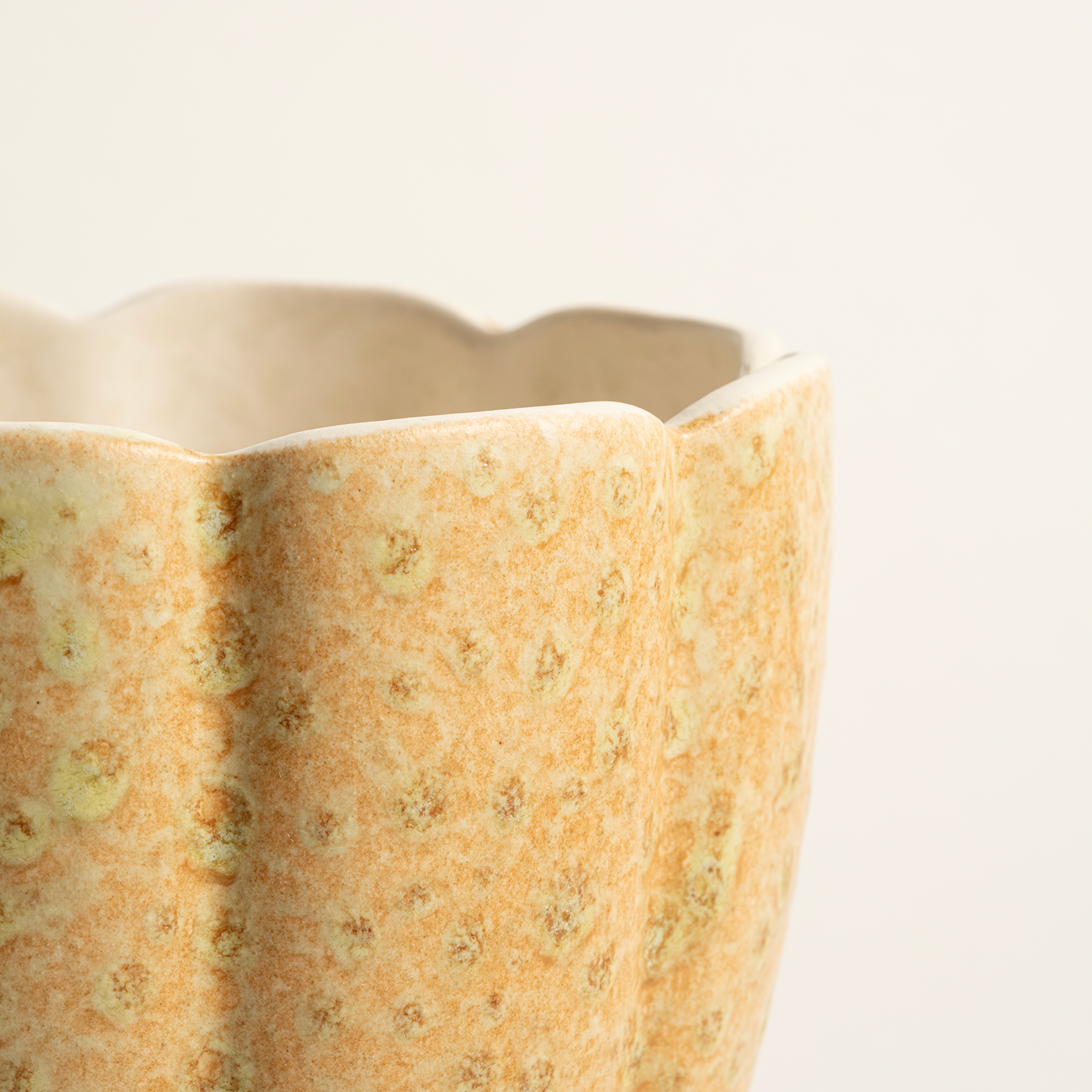 Lızbon Earthenware Vazo 15x15x13 Cm Sarı