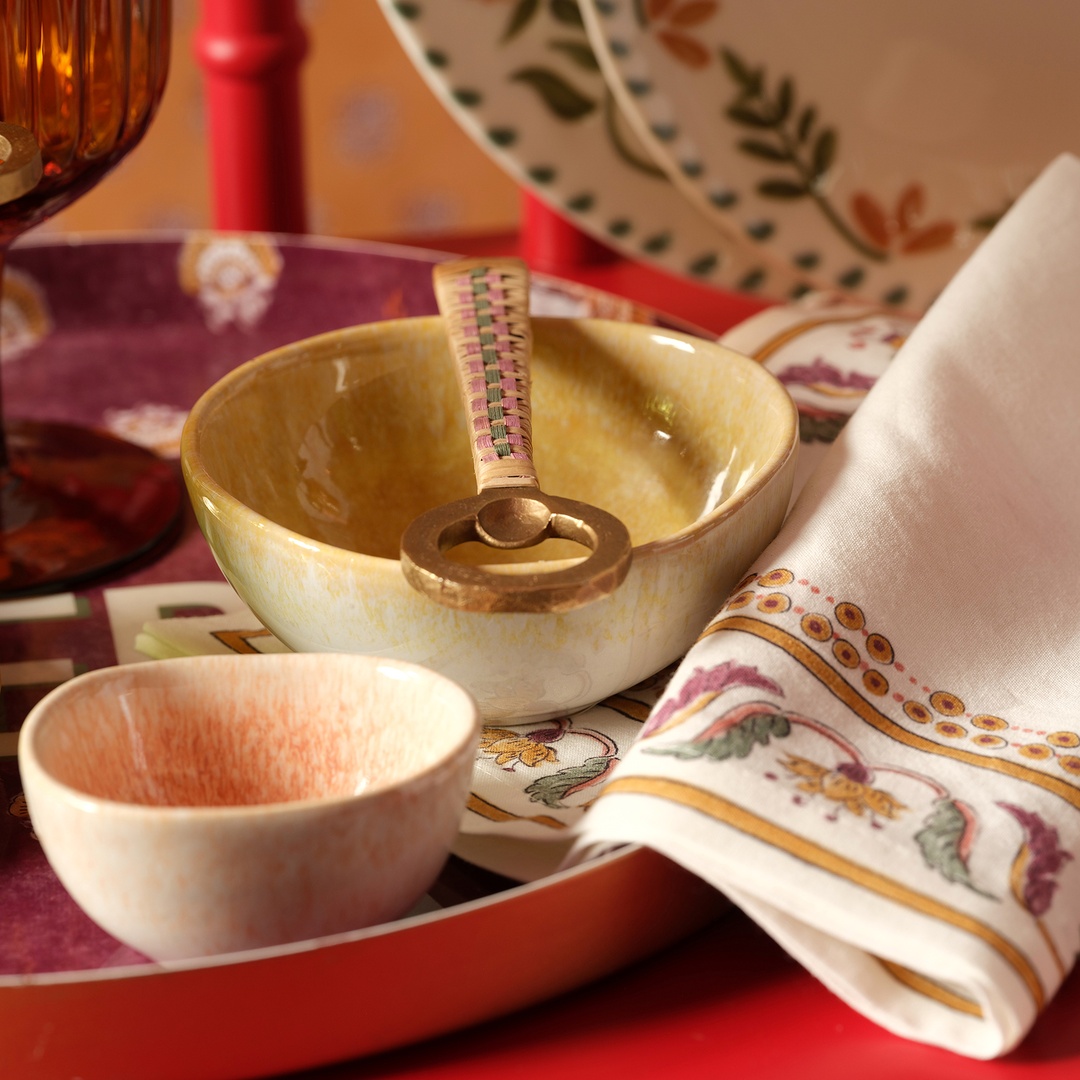 Lotus Metal Dekoratif Obje 14 Cm Yeşil - Mor