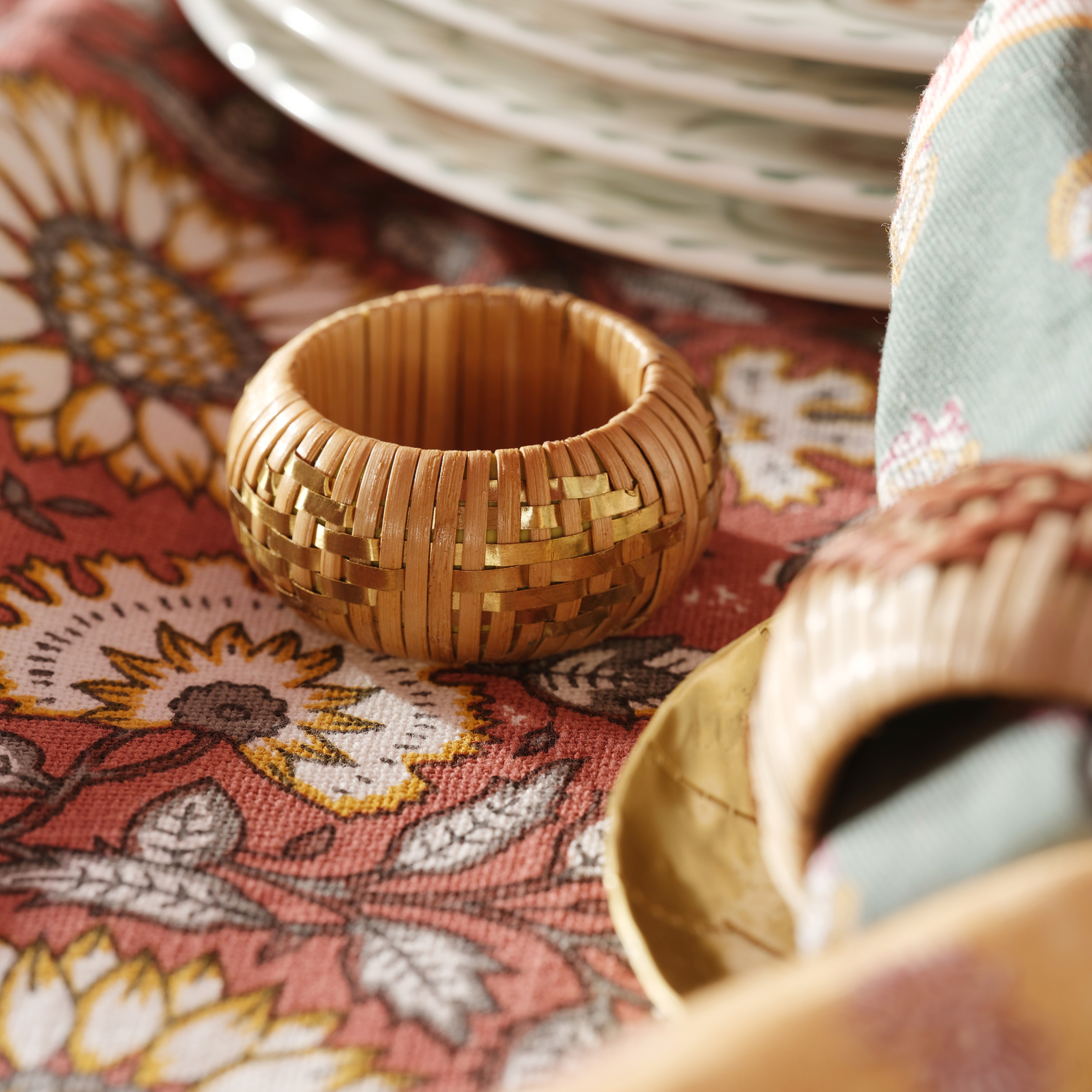 Lotus Bambu Peçete Halkası 5 Cm Sarı