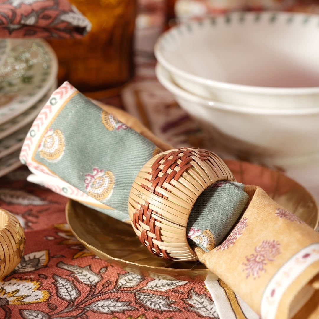 Lotus Bambu Peçete Halkası 6 Cm Turuncu