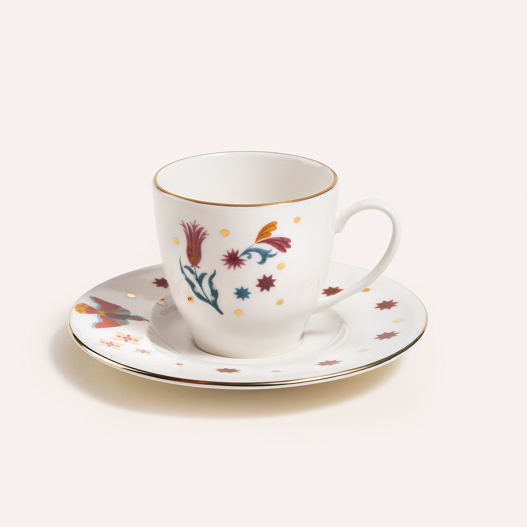 Gediz Porselen Kahve Seti 80 Ml Renkli