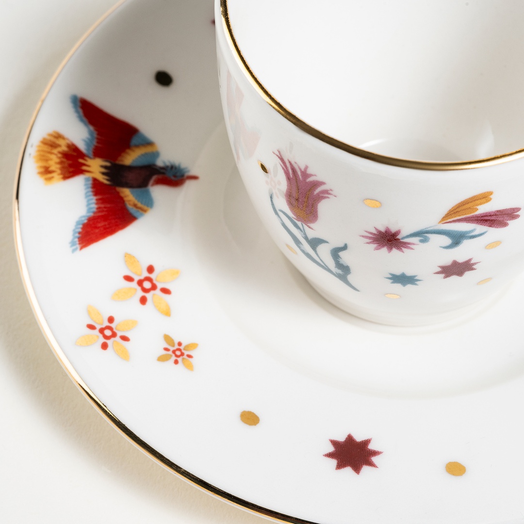 Gediz Porselen Kahve Seti 80 Ml Renkli