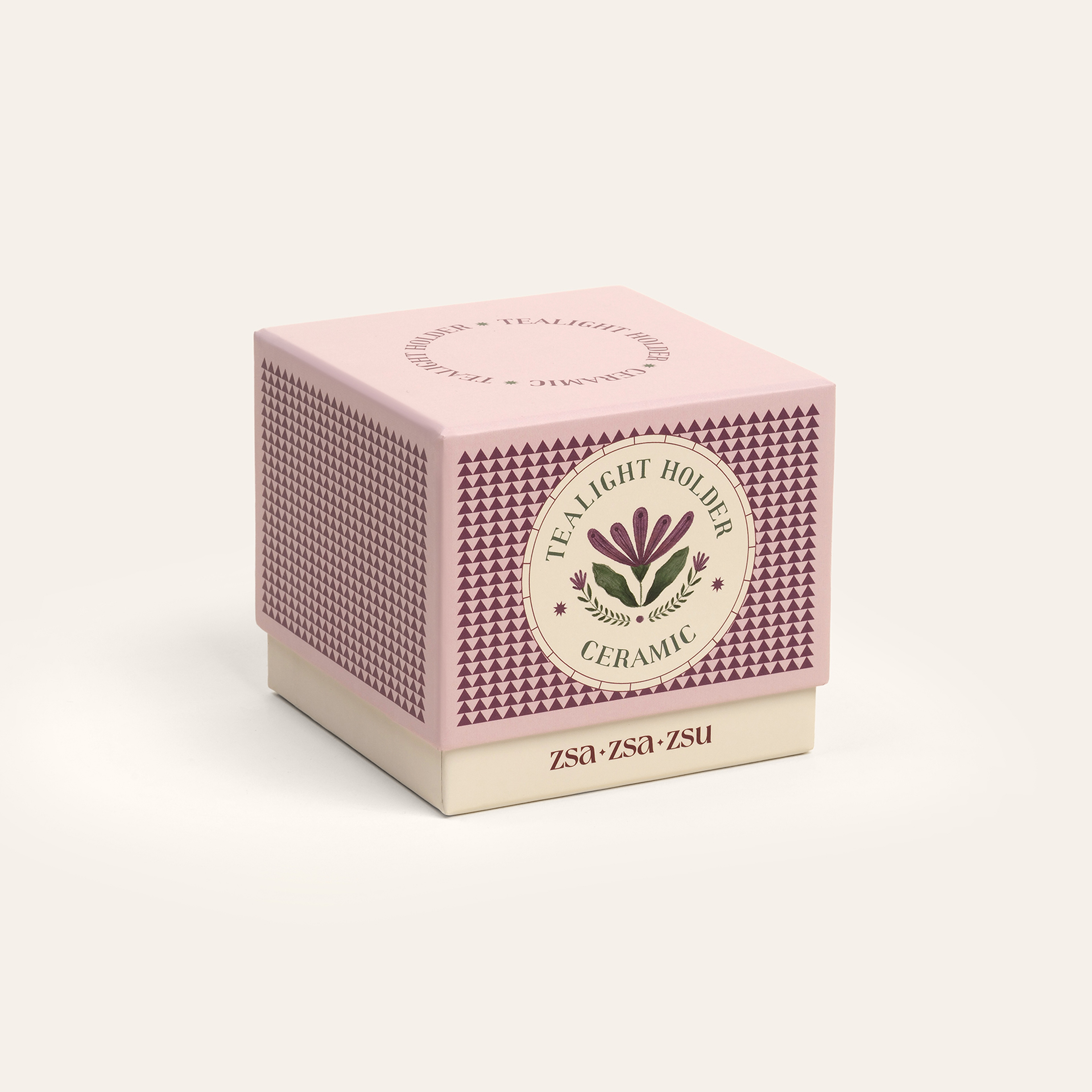 Nana Seramik Mum Tutucu 9 Cm Mürdüm