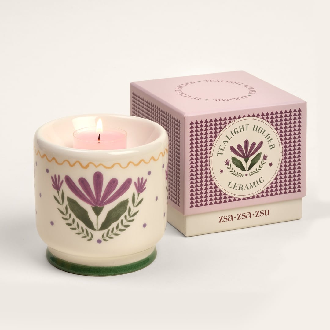 Nana Seramik Mum Tutucu 9 Cm Mürdüm