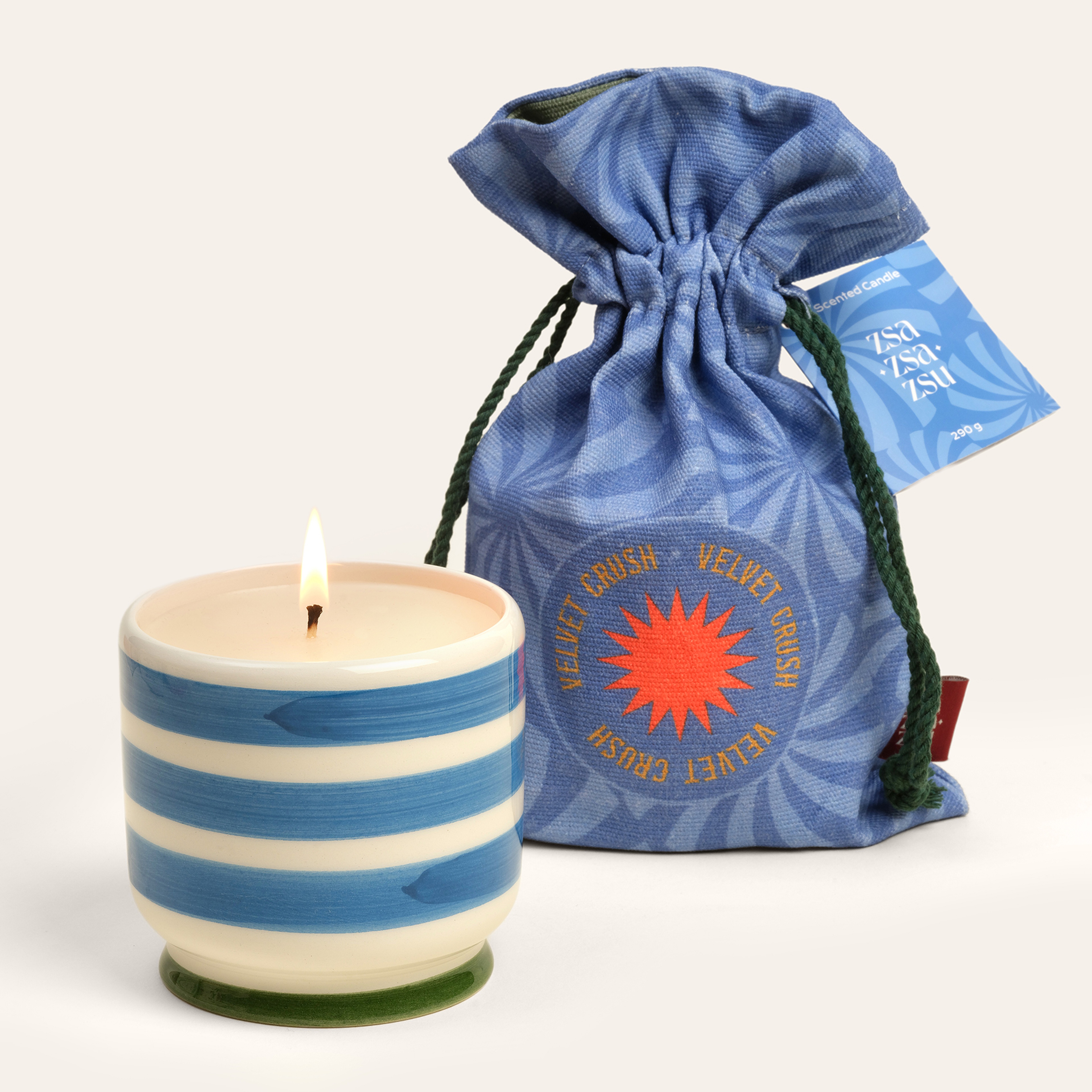 Velvet Crush El Boyaması Kokulu Mum 9 Cm Mavi