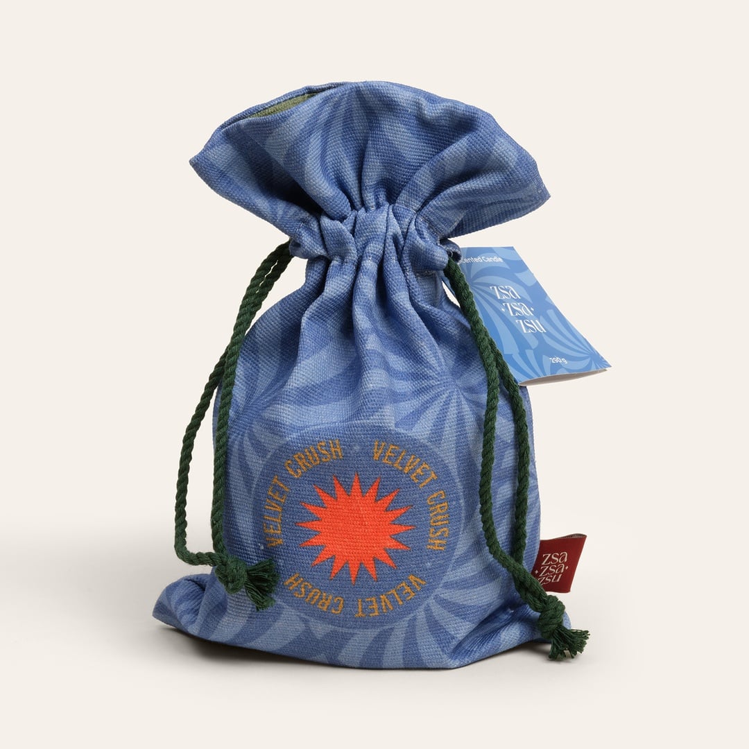 Velvet Crush El Boyaması Kokulu Mum 9 Cm Mavi