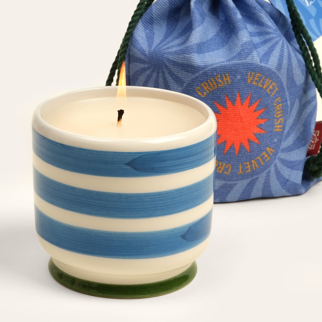 Velvet Crush El Boyaması Kokulu Mum 9 Cm Mavi
