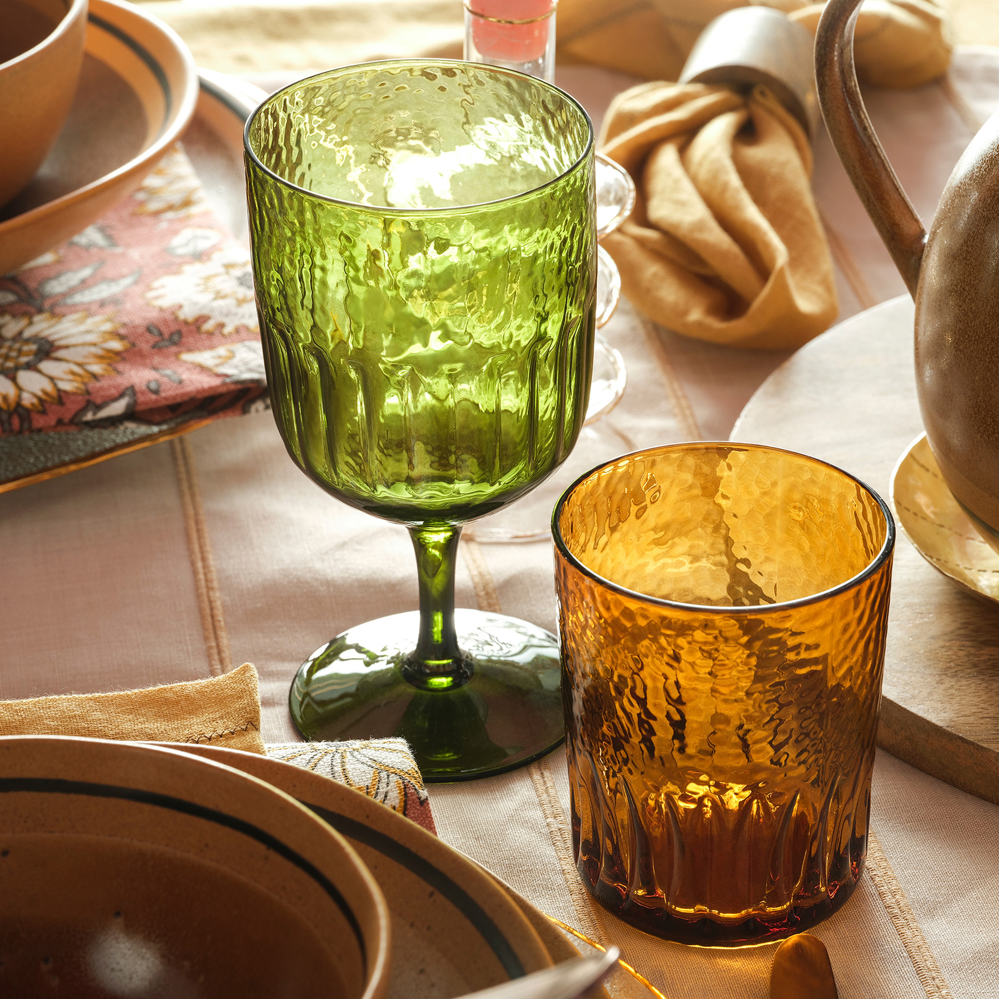 Loess Cam Kadeh 410 Ml Yeşil
