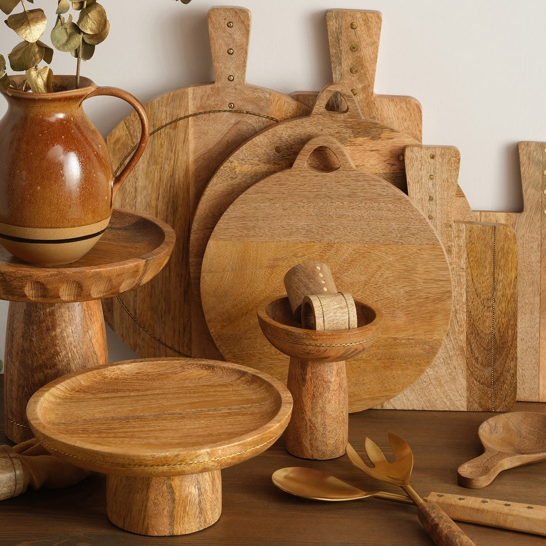 Rampur Mango Ağacı Sunum Tahtası 31x34x2 Cm Natural