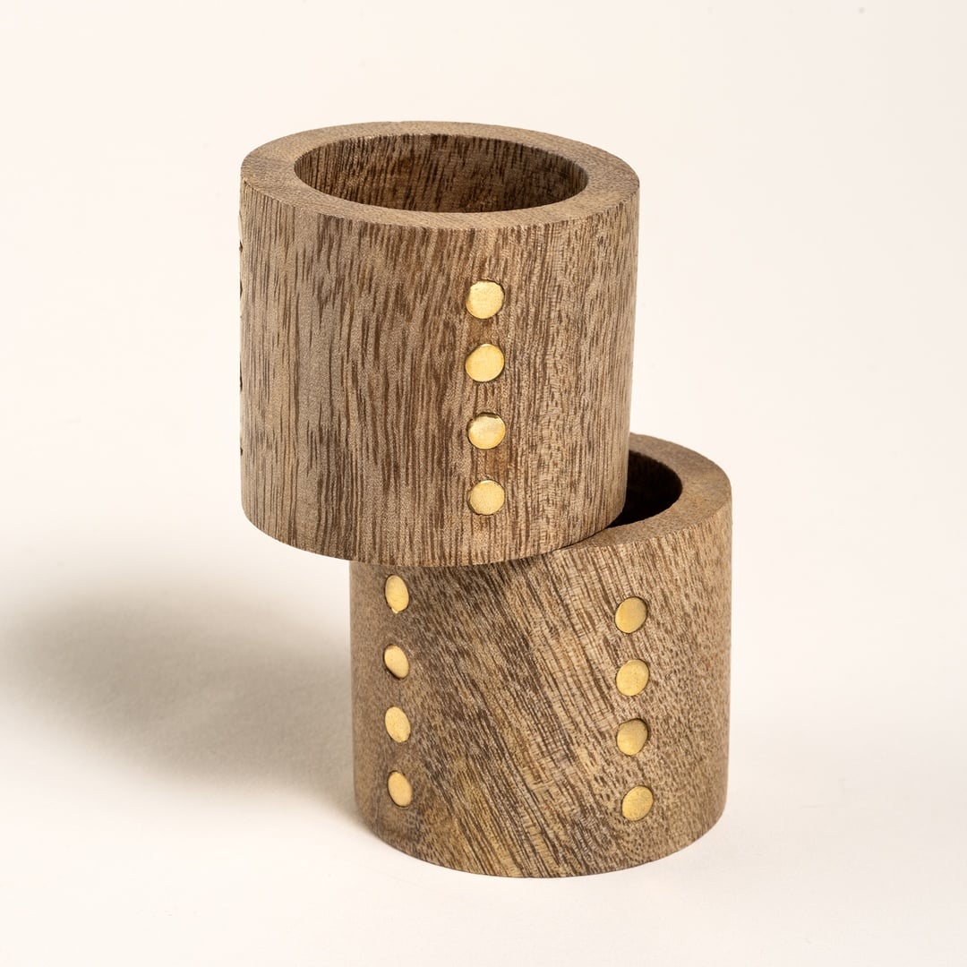 Rampur Mango Ağacı Peçete Halkası 5x5x4 Cm Natural