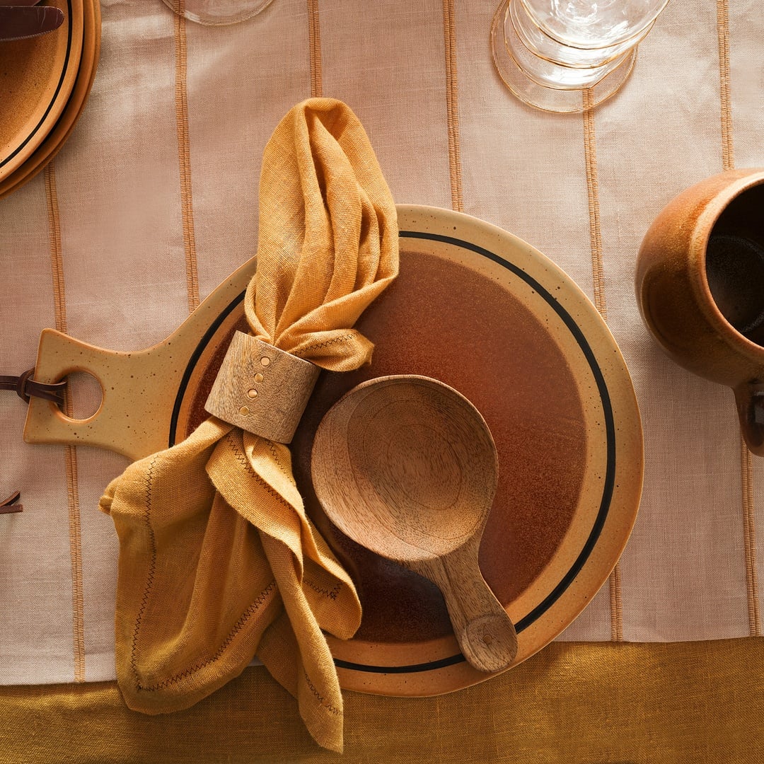 Rampur Mango Ağacı Peçete Halkası 5x5x4 Cm Natural