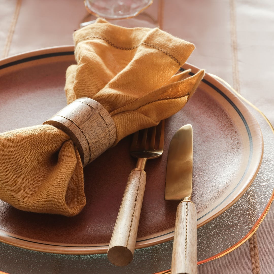 Rampur Mango Ağacı Peçete Halkası 5x5x4 Cm Natural