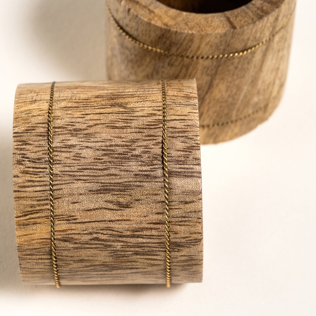 Rampur Mango Ağacı Peçete Halkası 5x5x4 Cm Natural