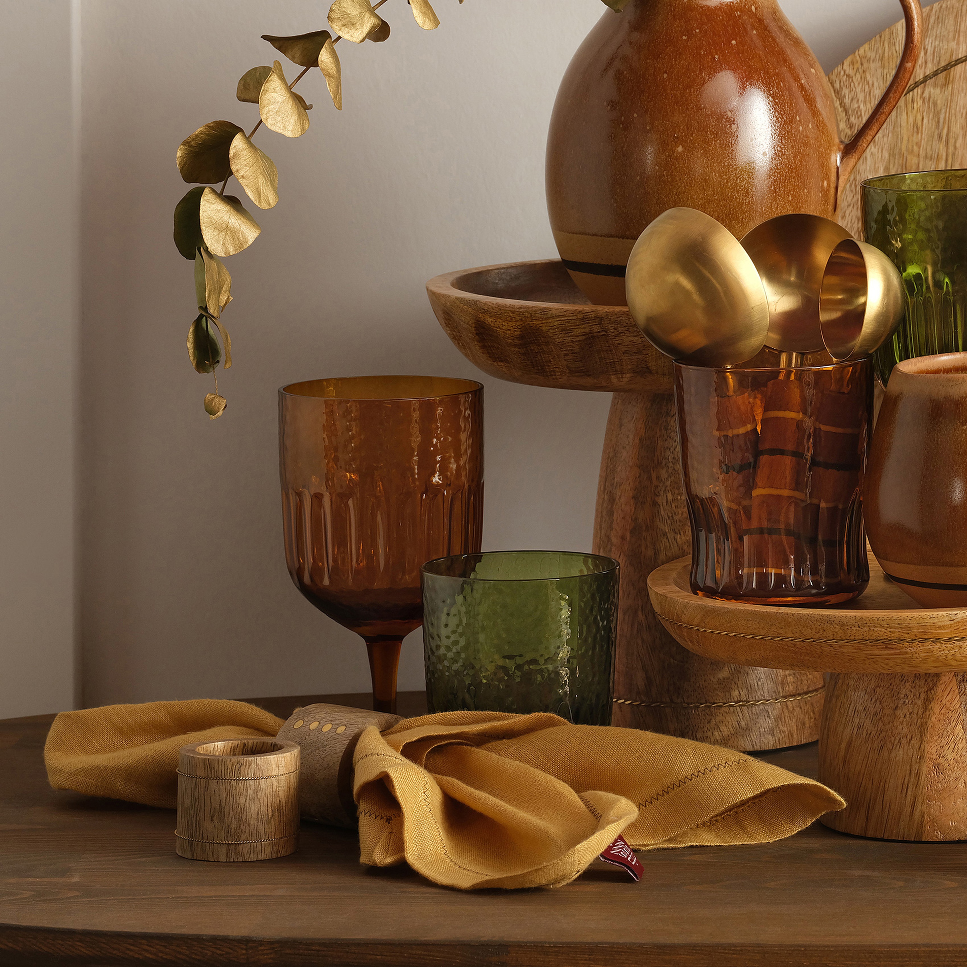 Rampur Mango Ağacı Peçete Halkası 5x5x4 Cm Natural