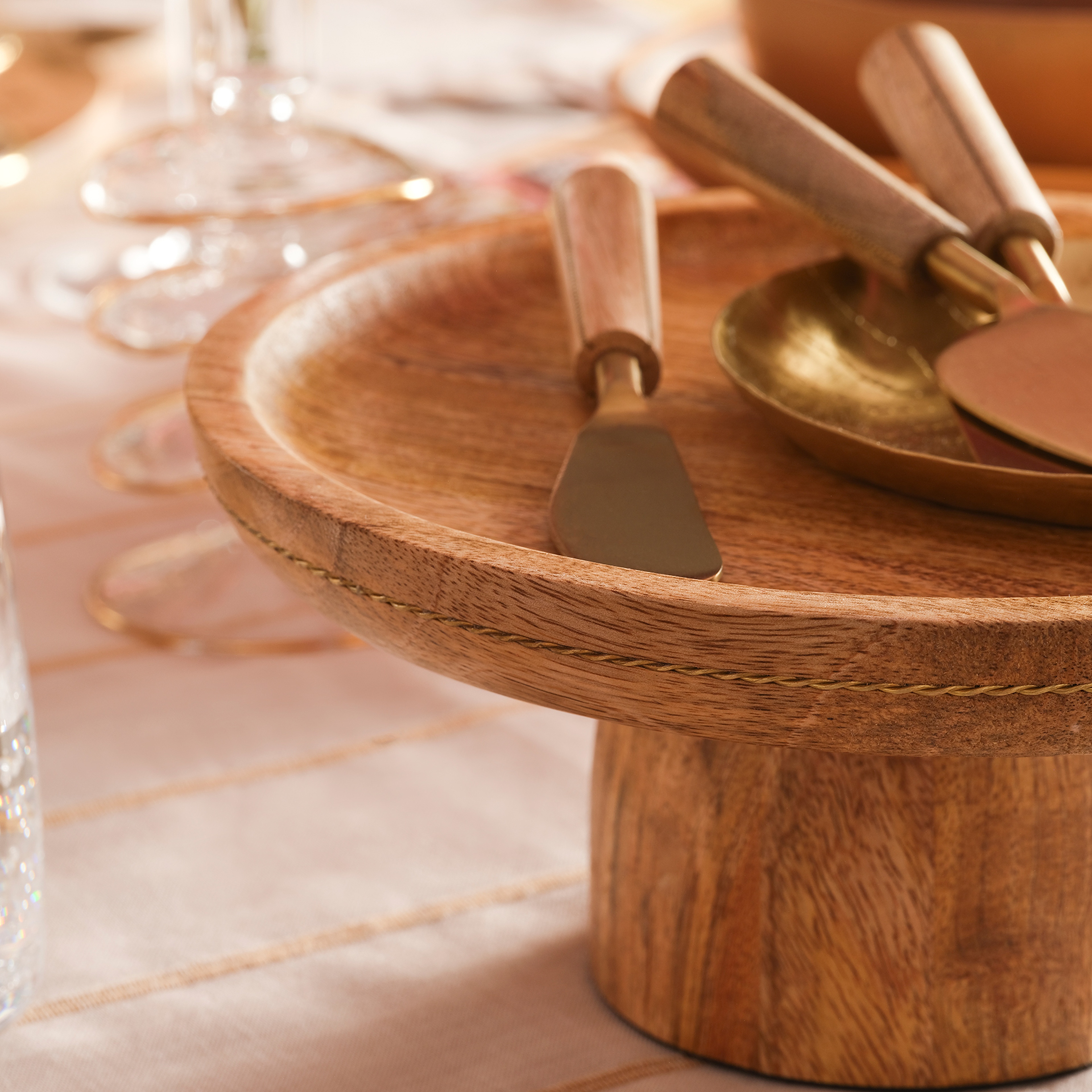 Rampur Mango Ağacı Servis Tabağı 24x22x10 Cm Natural