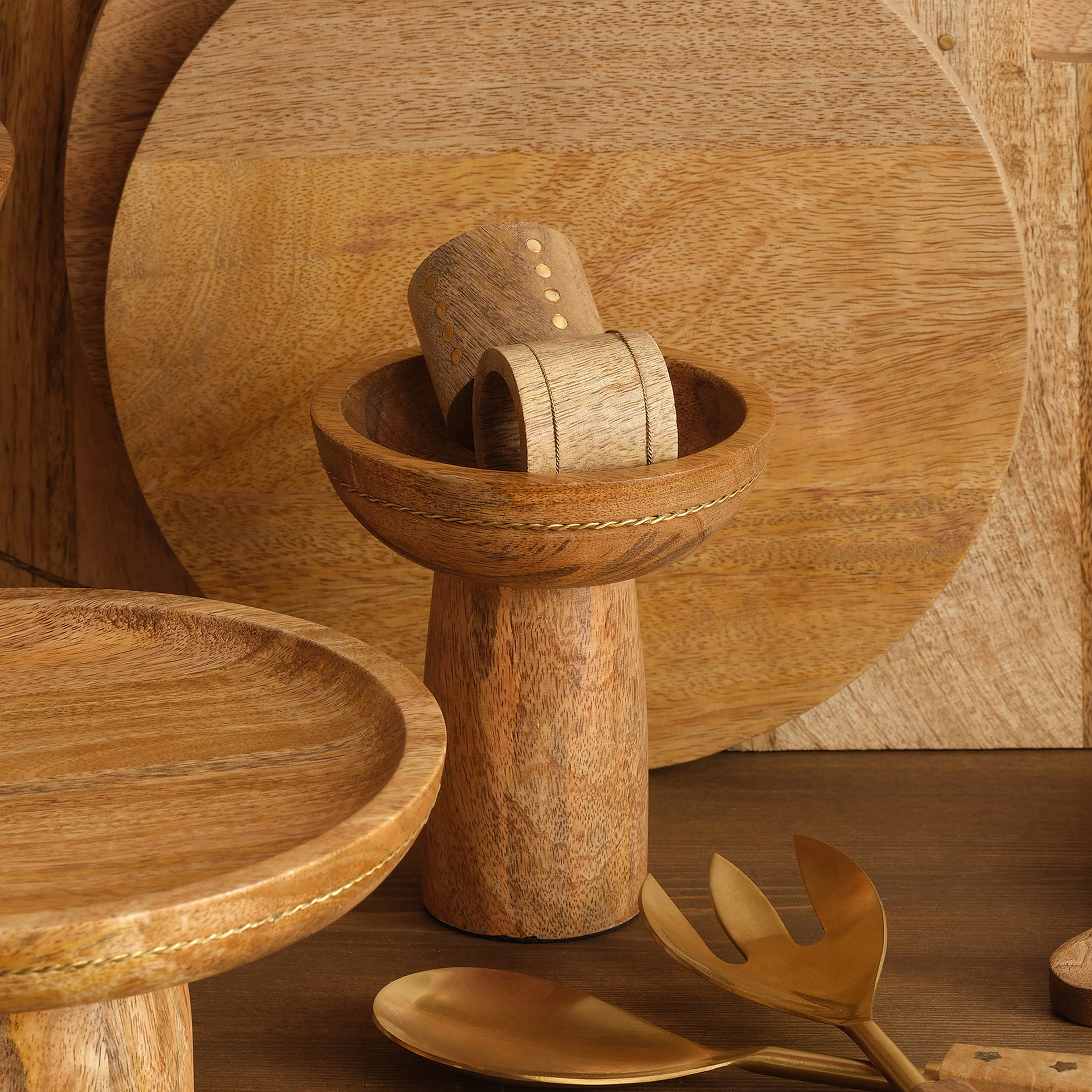 Rampur Mango Ağacı Servis Tabağı 12x12x14 Cm Natural