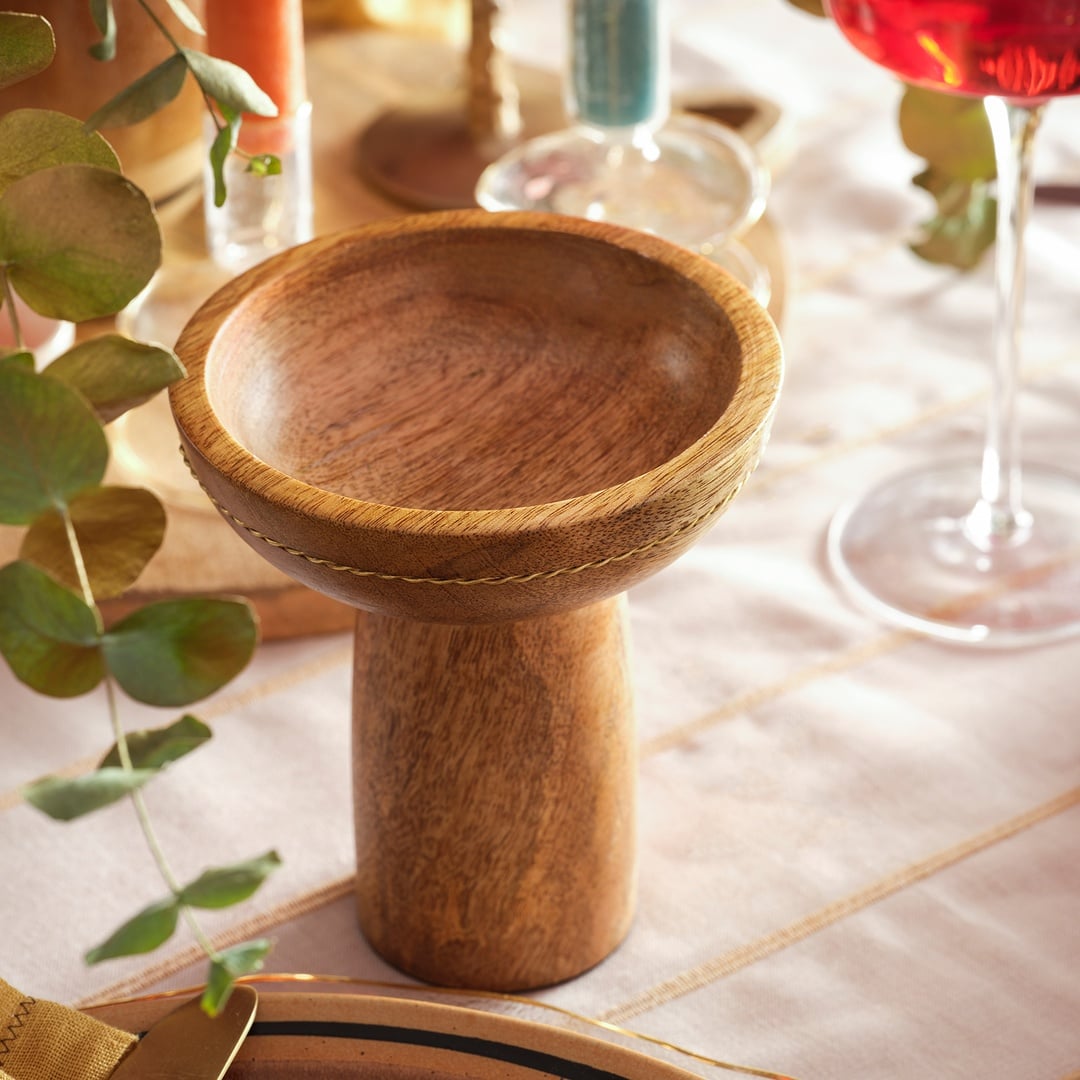 Rampur Mango Ağacı Servis Tabağı 12x12x14 Cm Natural