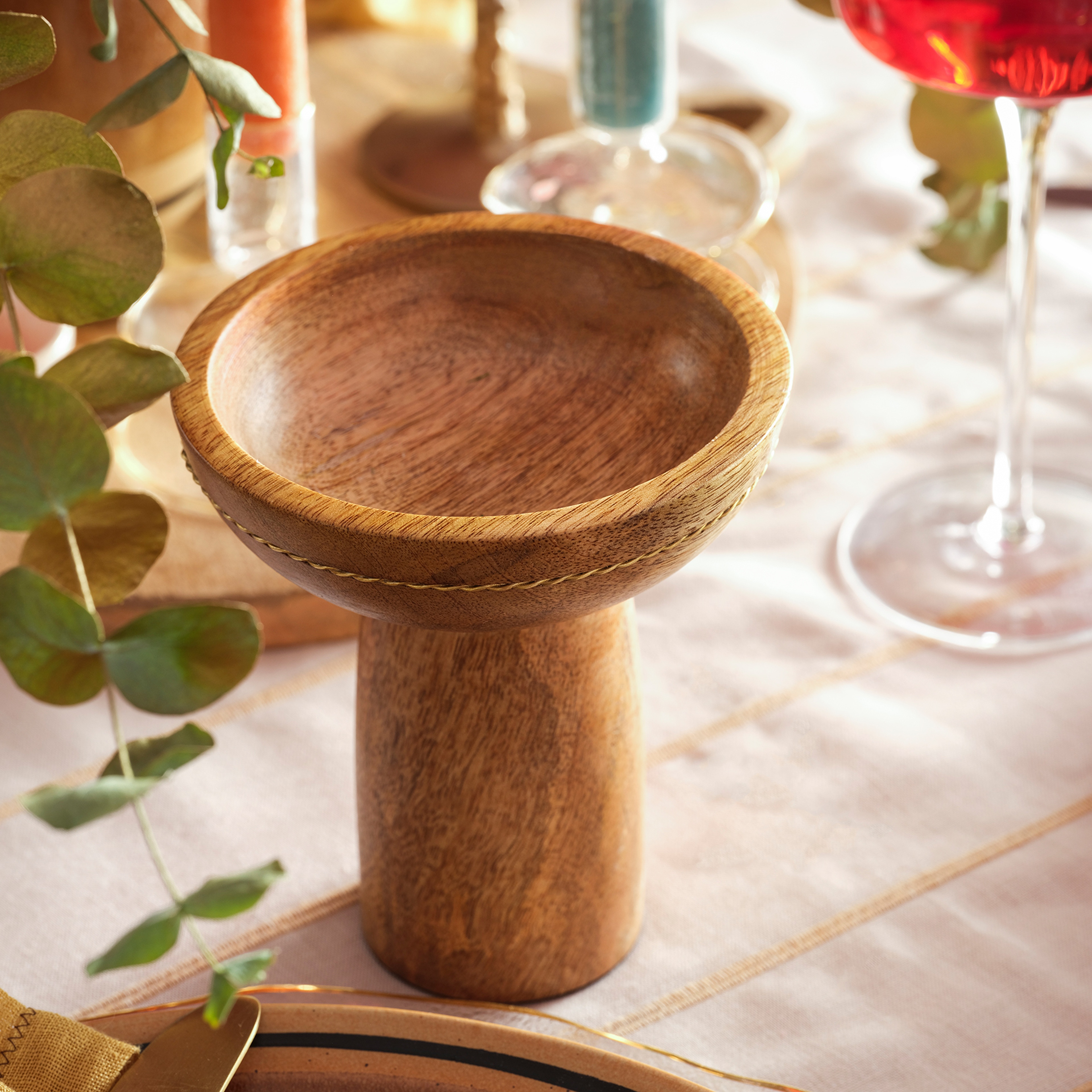 Rampur Mango Ağacı Servis Tabağı 12x12x14 Cm Natural