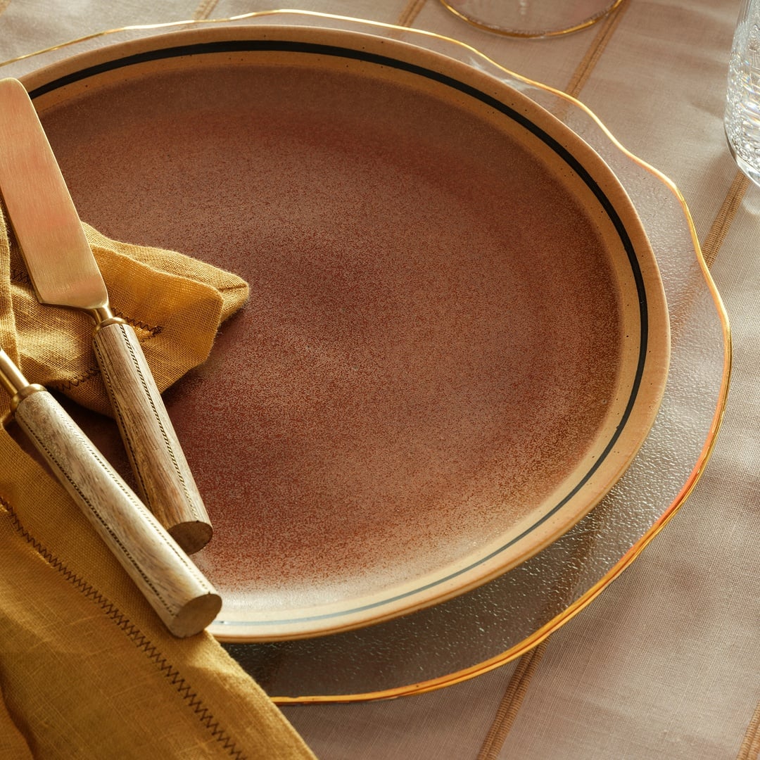 Lızbon Stoneware Yemek Tabağı 28x28x3 Cm Kahverengi