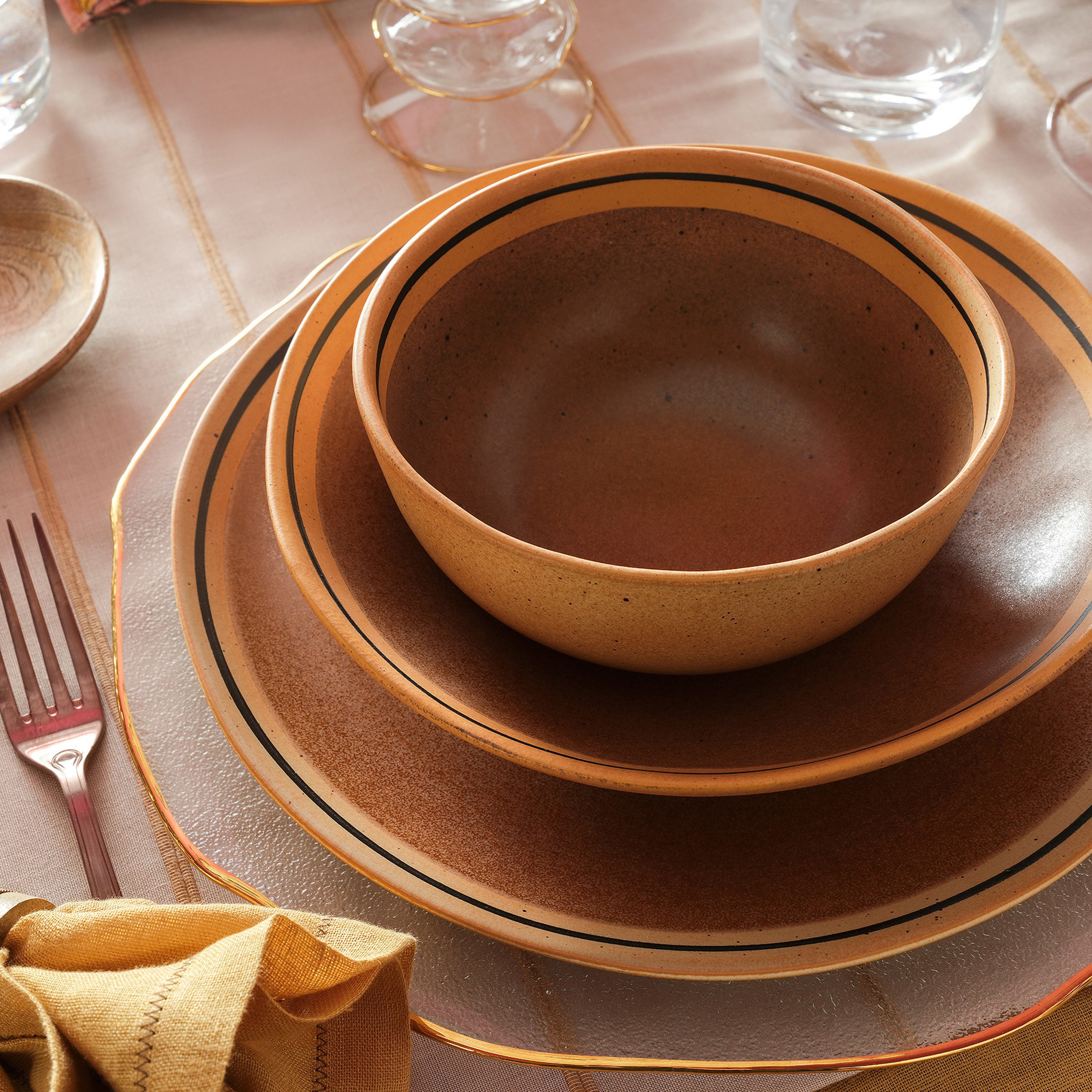 Lızbon Stoneware Kase 16x16x7 Cm Kahverengi