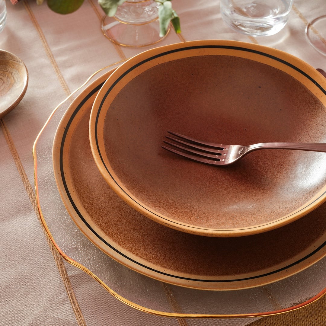 Lızbon Stoneware Çukur Tabak 23x23x5 Cm Kahverengi