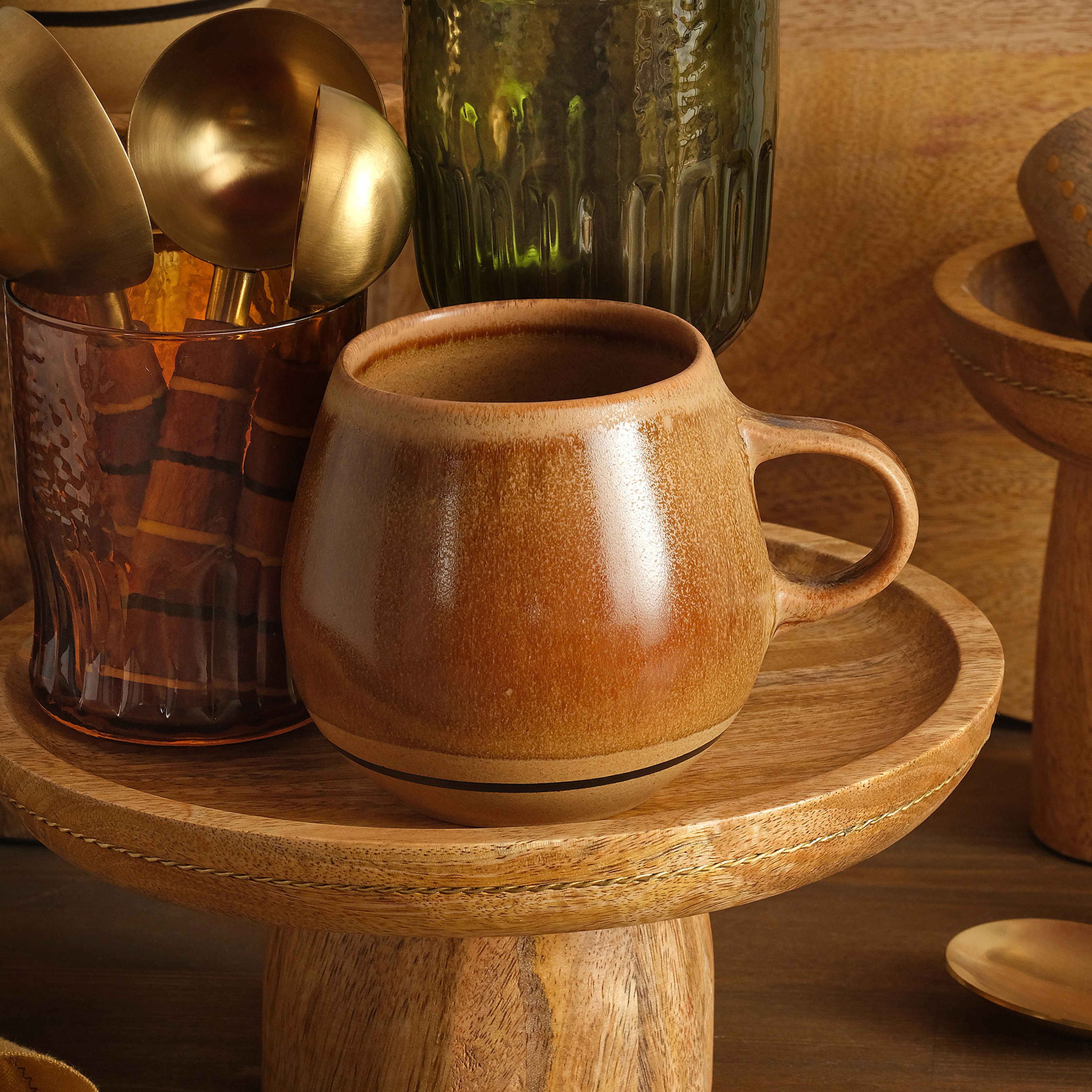 Lızbon Stoneware Kupa 14x10x10 Cm Kahverengi