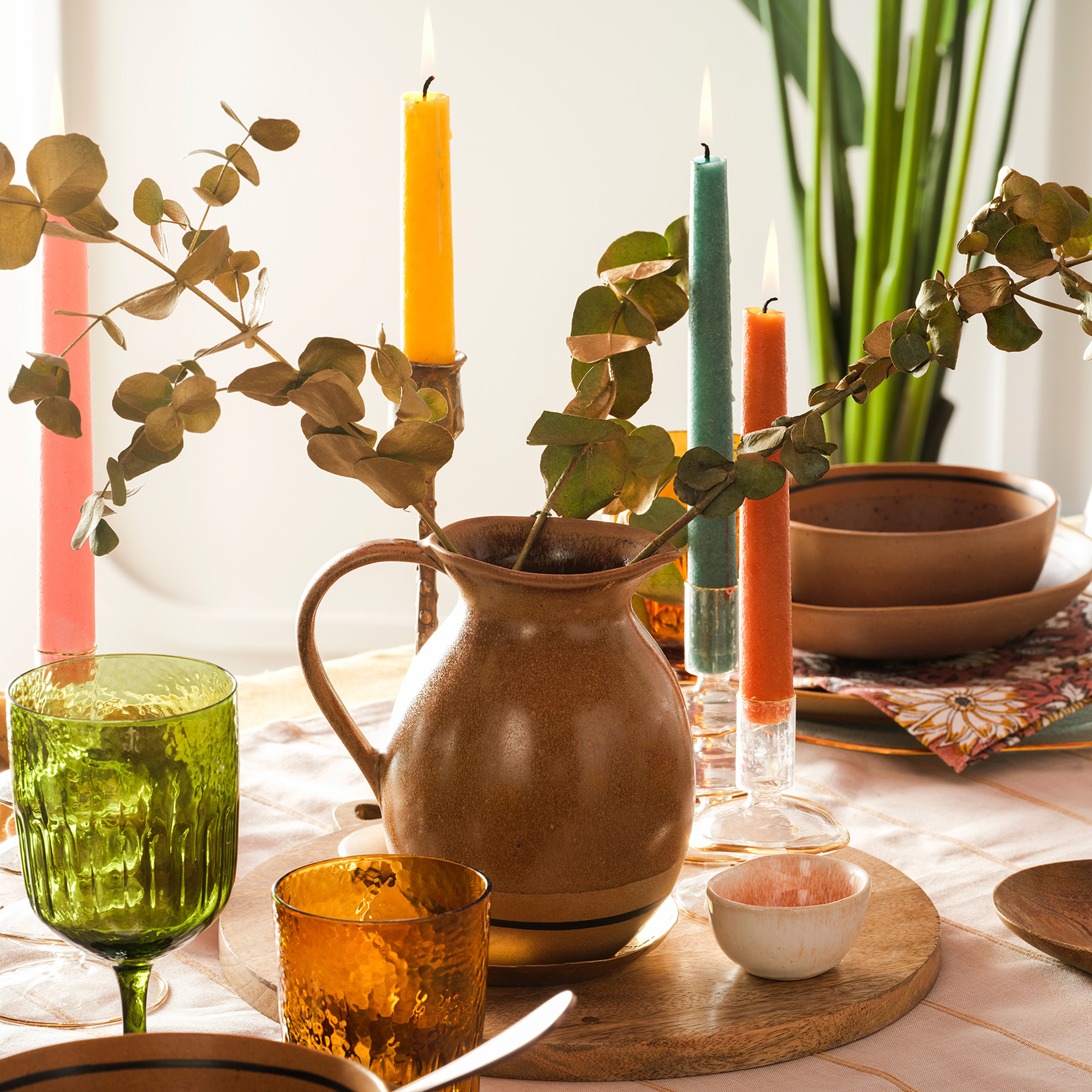 Lızbon Stoneware Sürahi 17x12x18 Cm Kahverengi