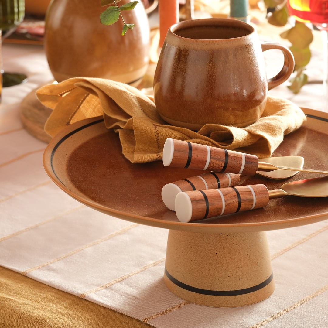 Lızbon Stoneware Servis Tabağı 31x31x13 Cm Kahverengi