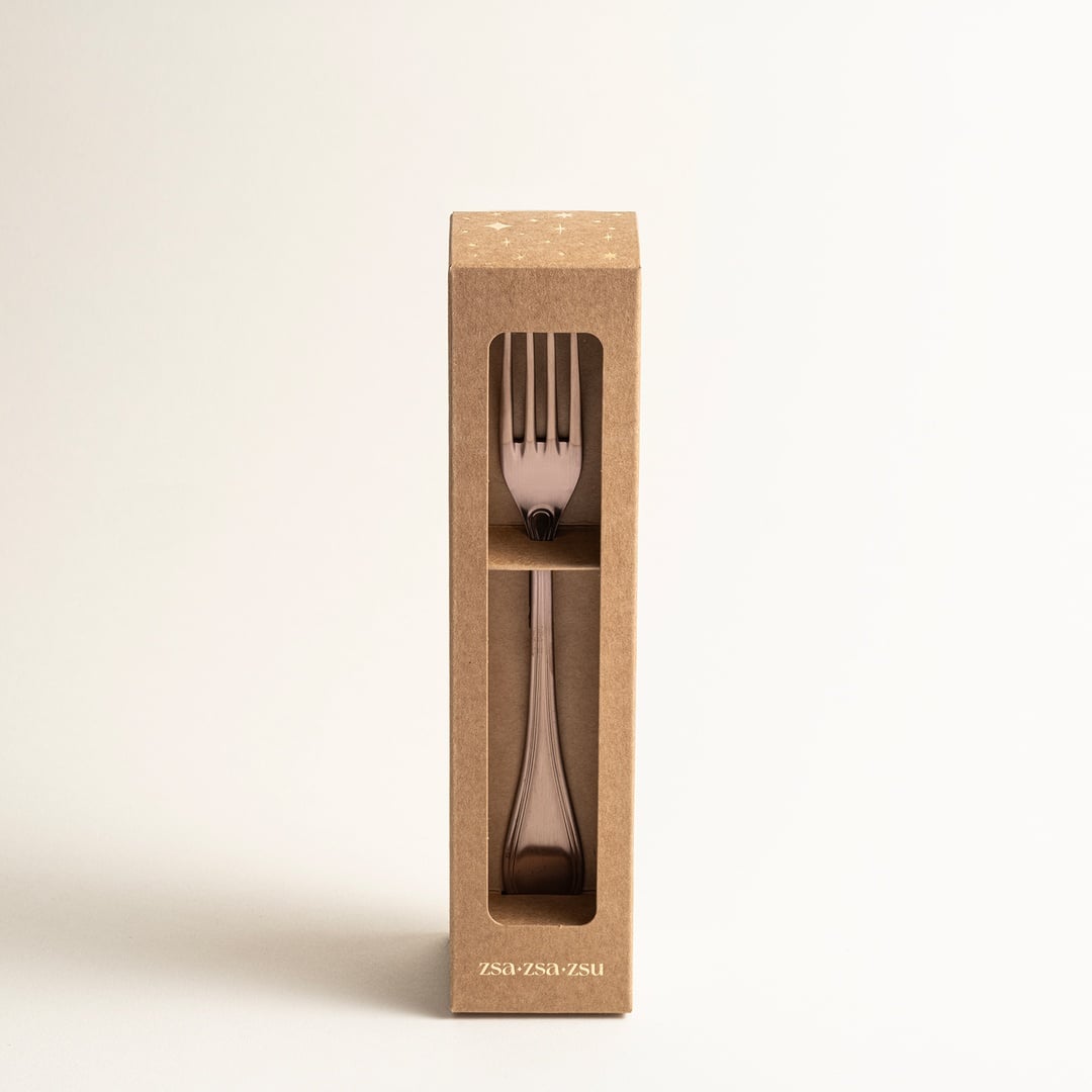 Dume Çelik Tatlı Çatalı 3x20x0.2 Cm Mat Çikolata