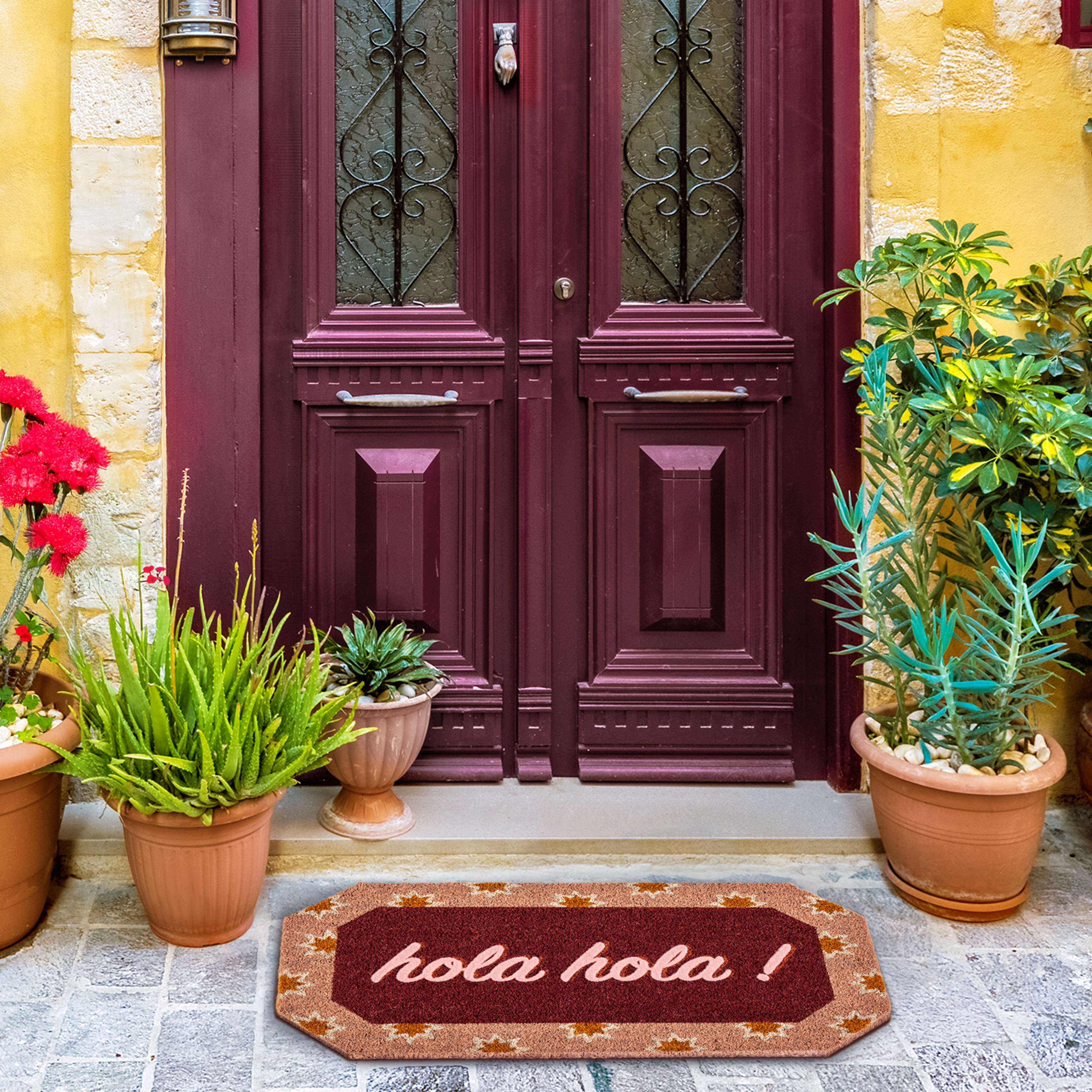 Kerala Coır Kapı Önü Paspası 45x75 Cm Kahverengi