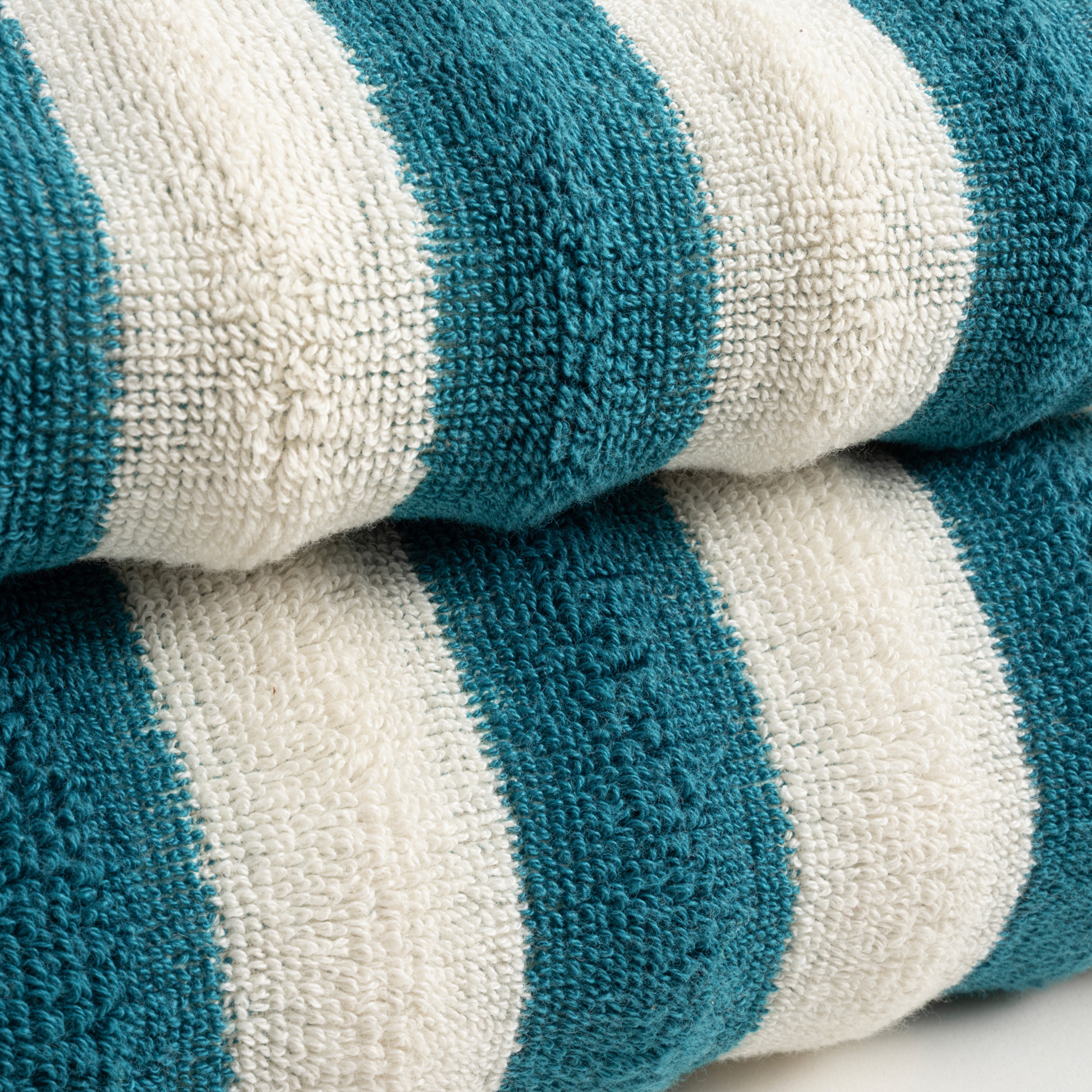 Ornaz İplik Boyalı Çizgili Pamuk %100 Pamuk Banyo Havlusu 90x150 Cm Natürel - Lacıvert