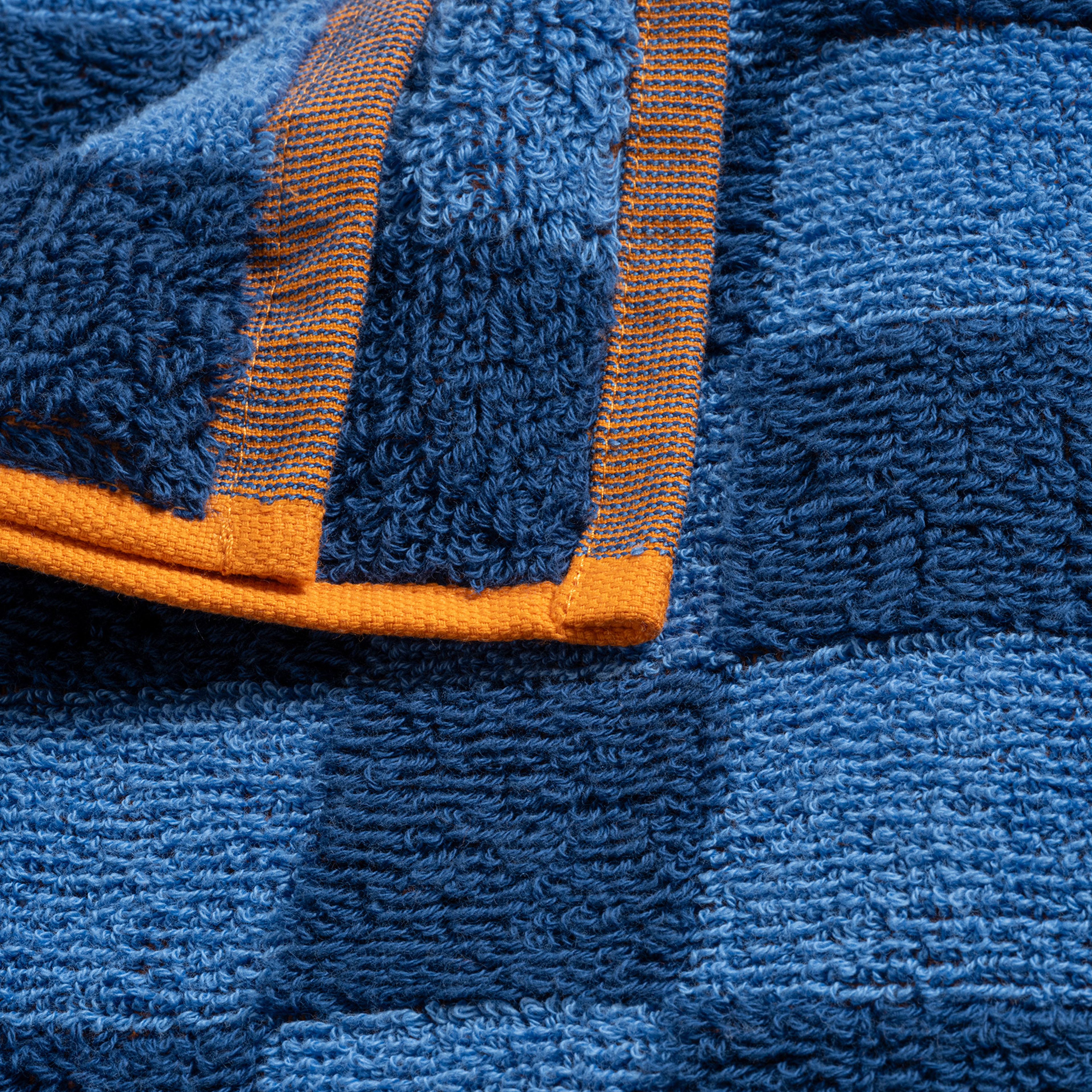 Ornaz İplik Boyalı Damalı Pamuk %100 Pamuk Banyo Havlusu 90x150 Cm Mavi - Lacıvert