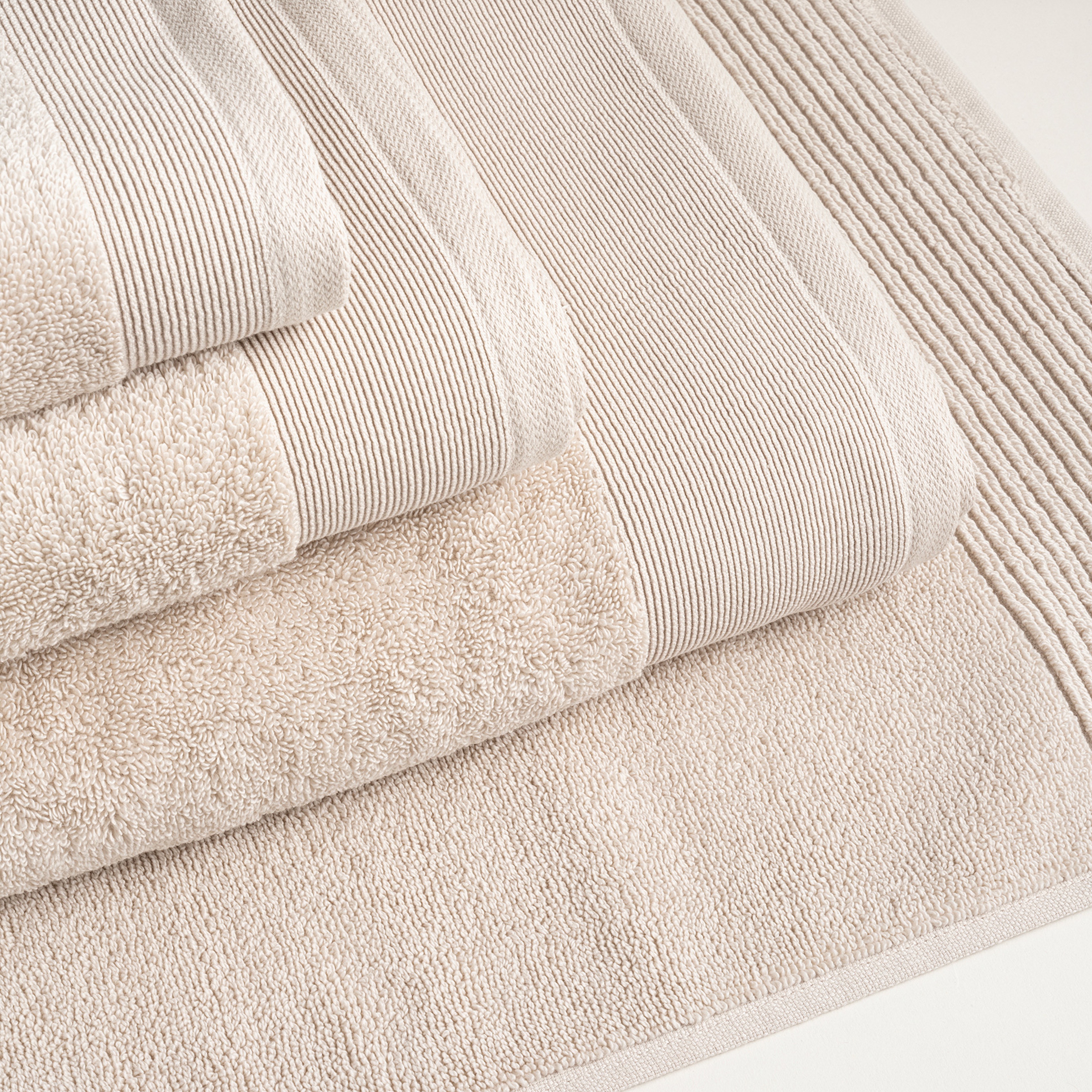 Solıd Bordürlü Pamuk %100 Pamuk El Havlusu 30x50 Cm Krem