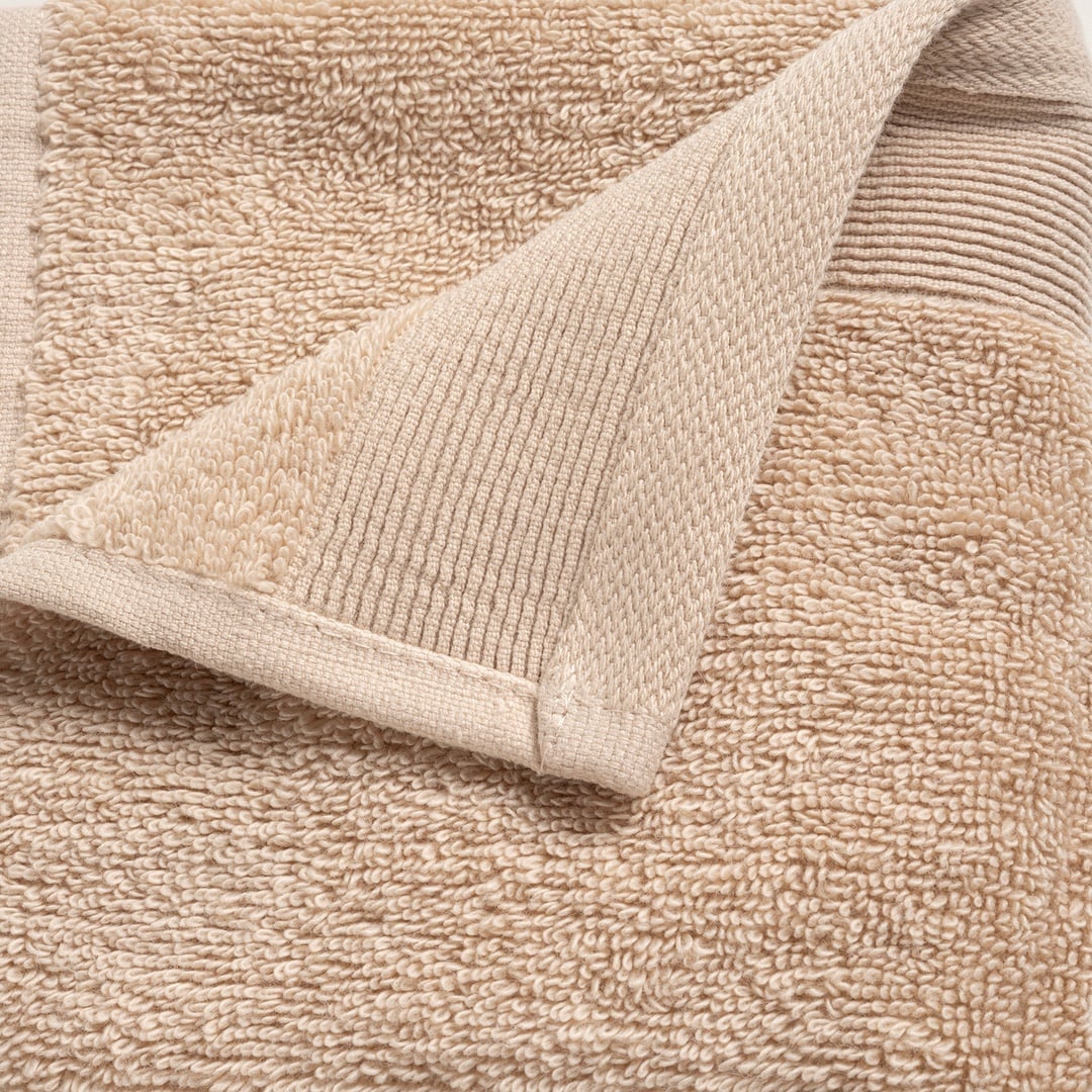 Solıd Bordürlü Pamuk %100 Pamuk El Havlusu 30x50 Cm Kum Rengı