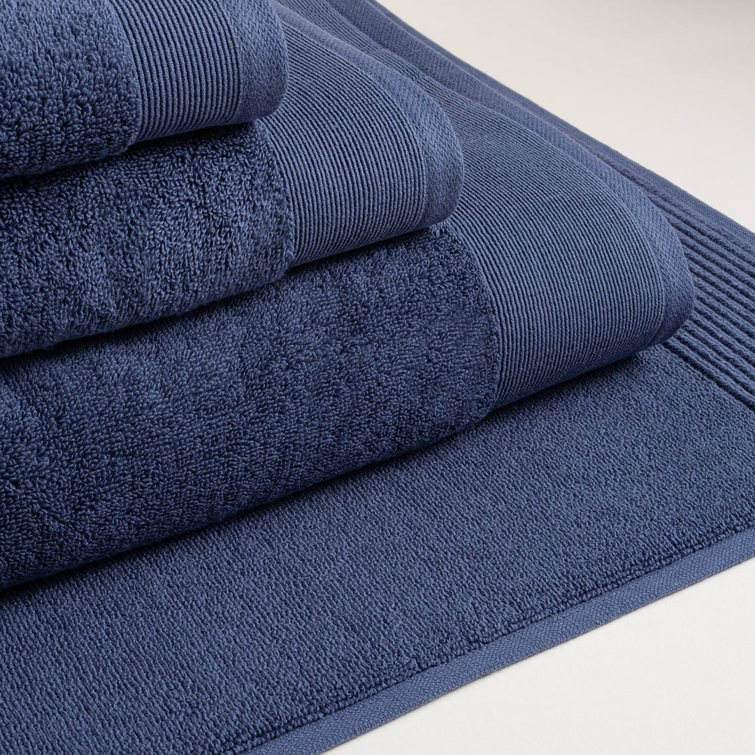 Solıd Bordürlü Pamuk %100 Pamuk El Havlusu 30x50 Cm Lacivert