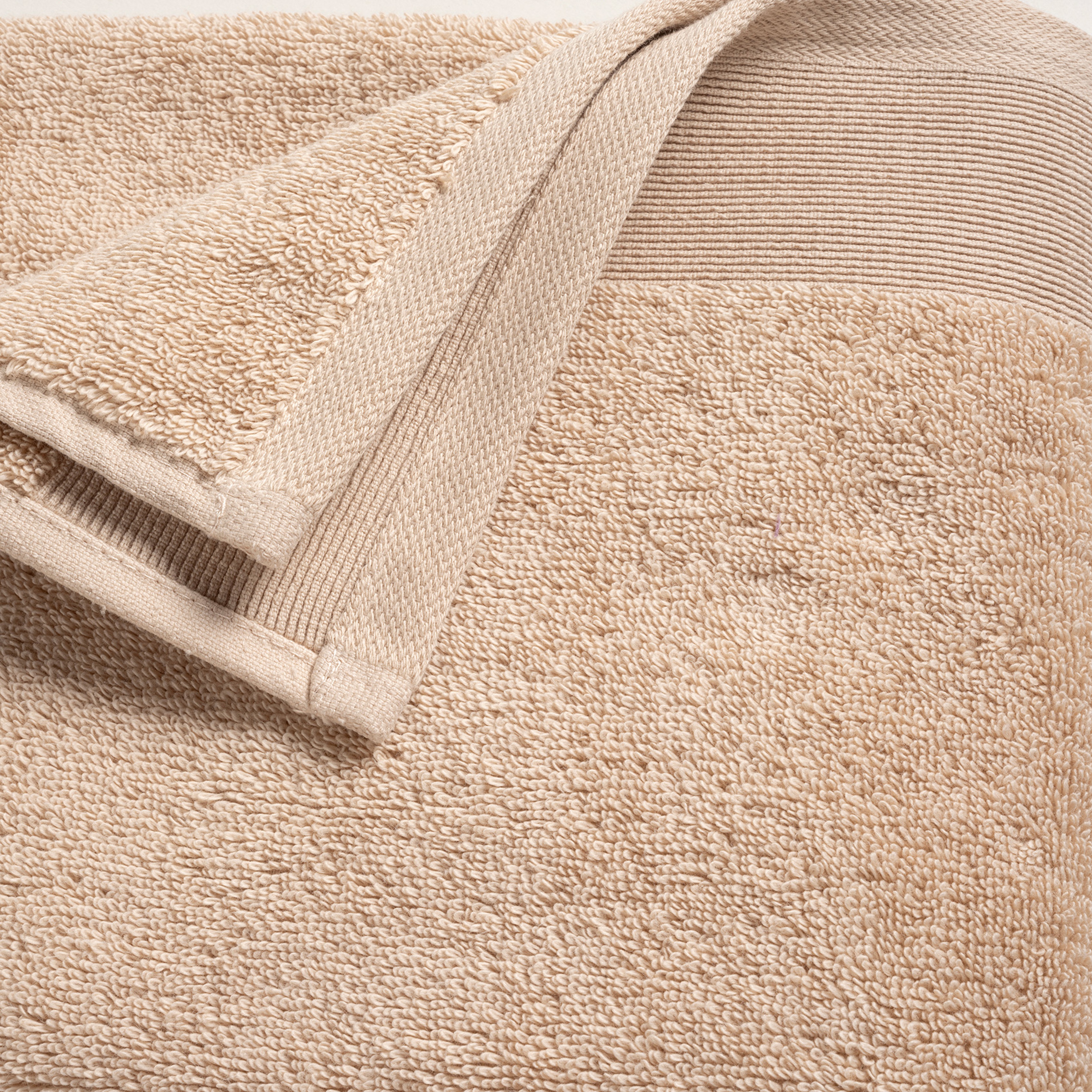 Solıd Bordürlü Pamuk %100 Pamuk Yüz Havlusu 50x90 Cm Kum Rengı