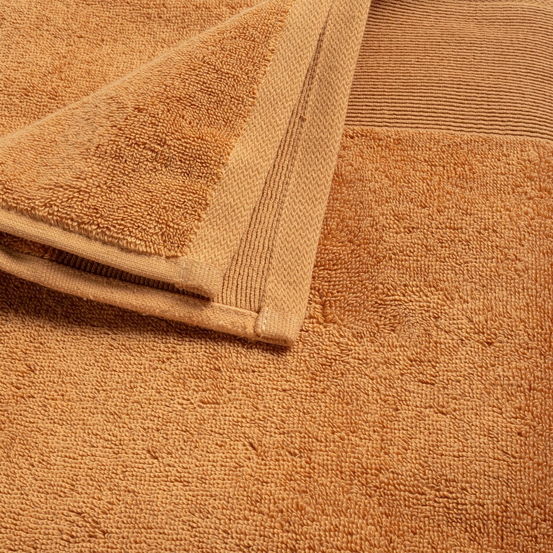 Solıd Bordürlü Pamuk %100 Pamuk Banyo Havlusu 90x150 Cm Tarçın