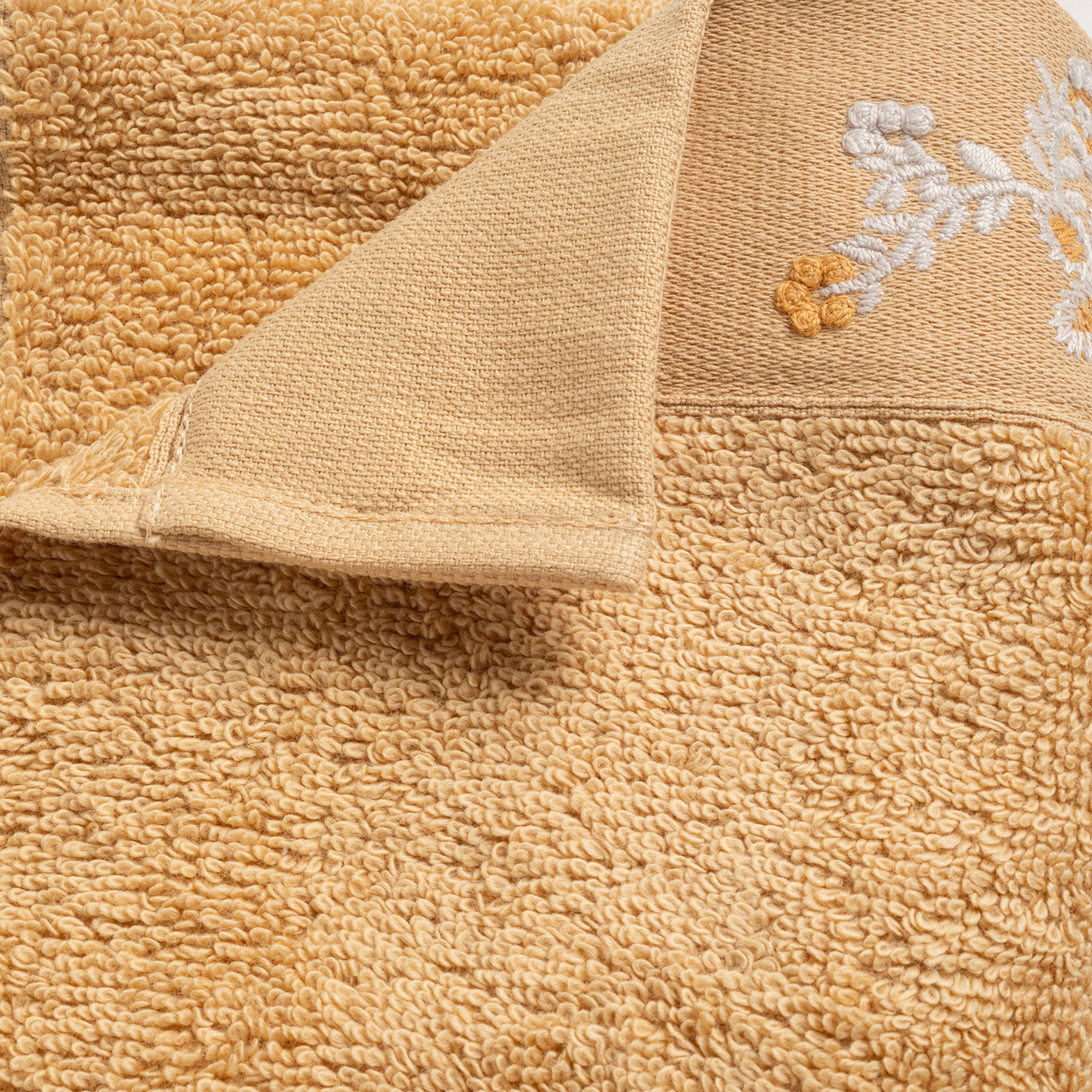 Ornaz Nakışlı Pamuk %100 Pamuk El Havlusu 30x50 Cm Sarı