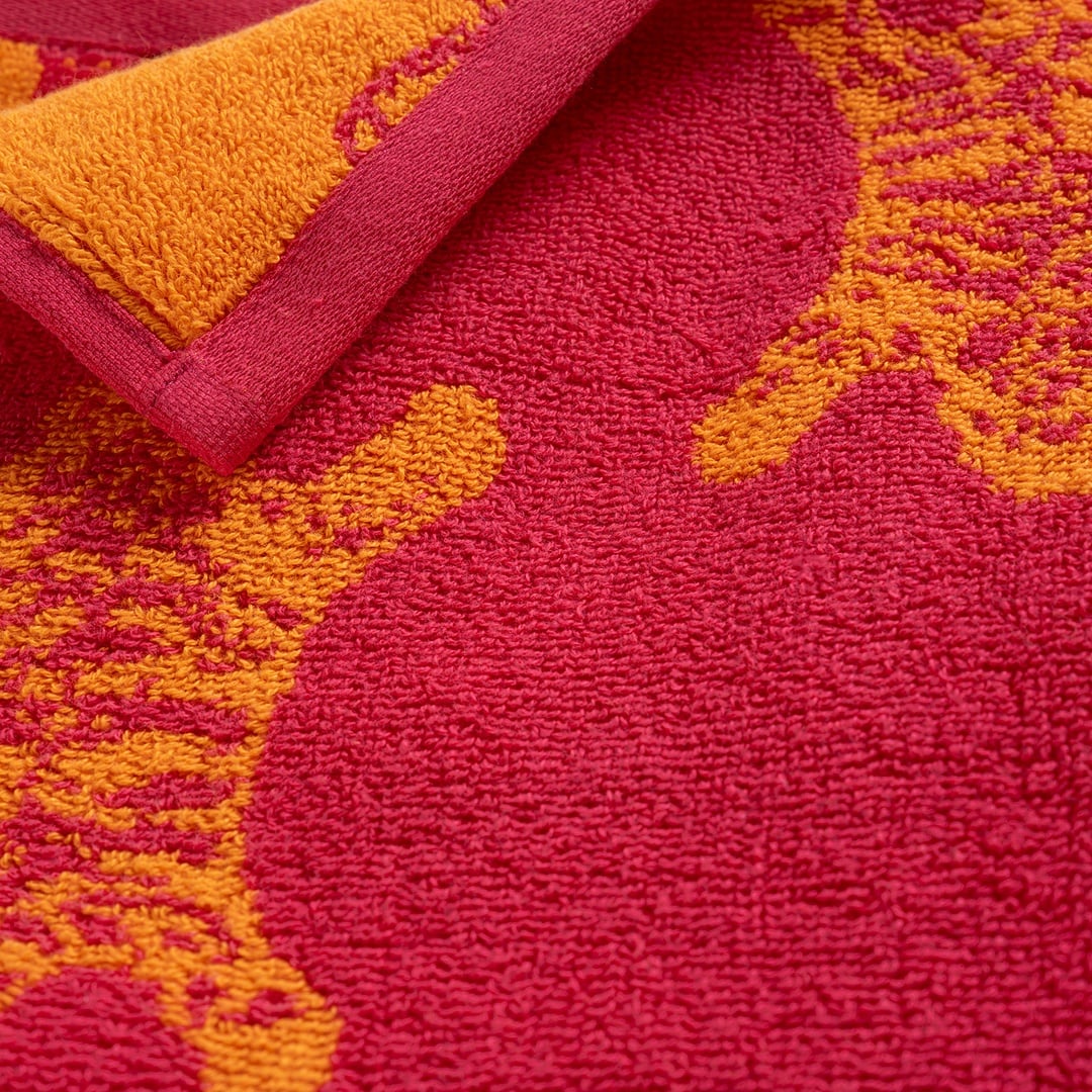 Ornaz İplik Boyalı Jakarlı Pamuk %100 Pamuk Yüz Havlusu 50x90 Cm Fuşya