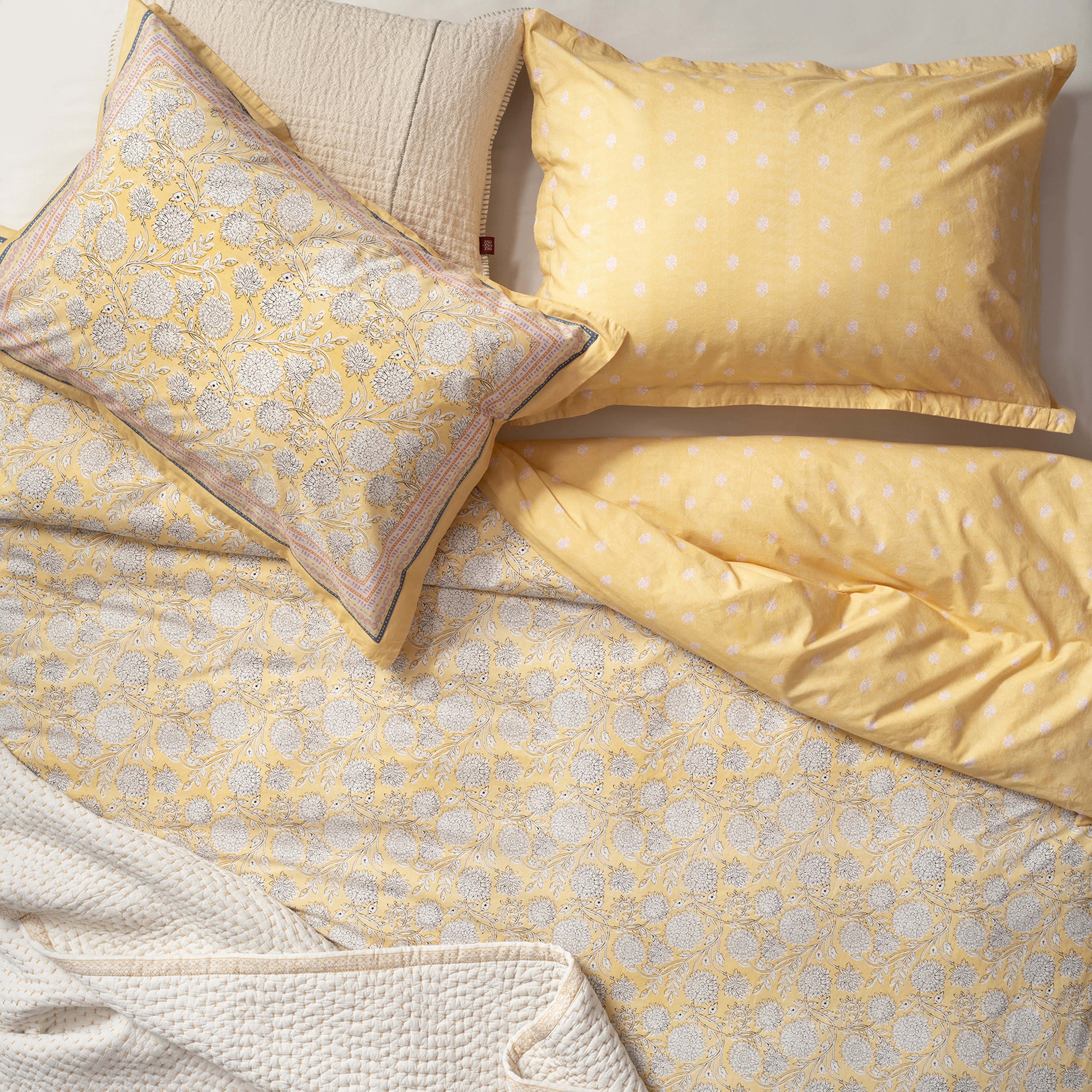 Lahor Yıkamalı 200 Tc Percale Çift Kişilik Pamuk %100 Pamuk Nevresim Seti 200x220 Cm Sarı