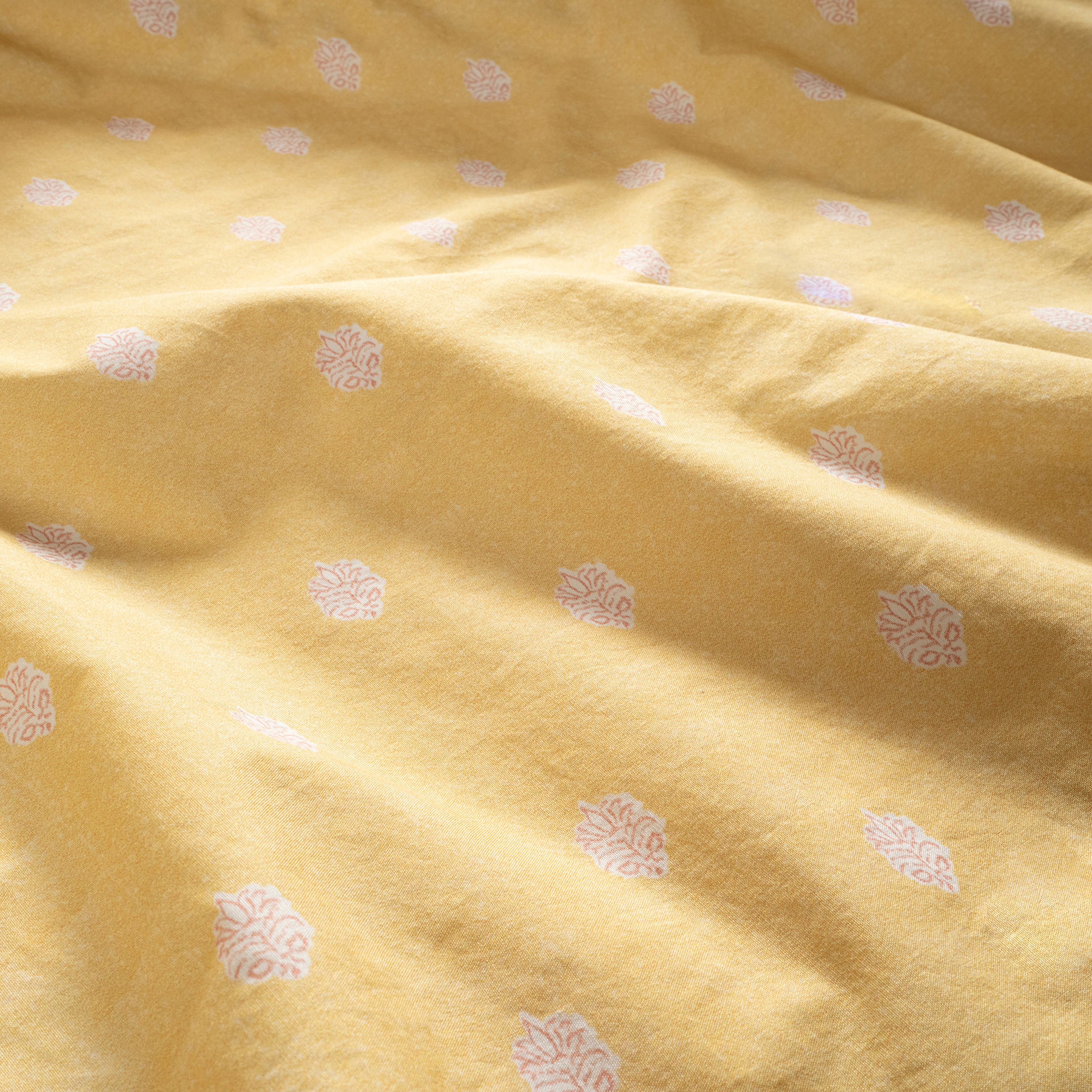 Lahor Yıkamalı 200 Tc Percale Kıng Sıze Pamuk %100 Pamuk Nevresim Seti 240x220 Cm Sarı