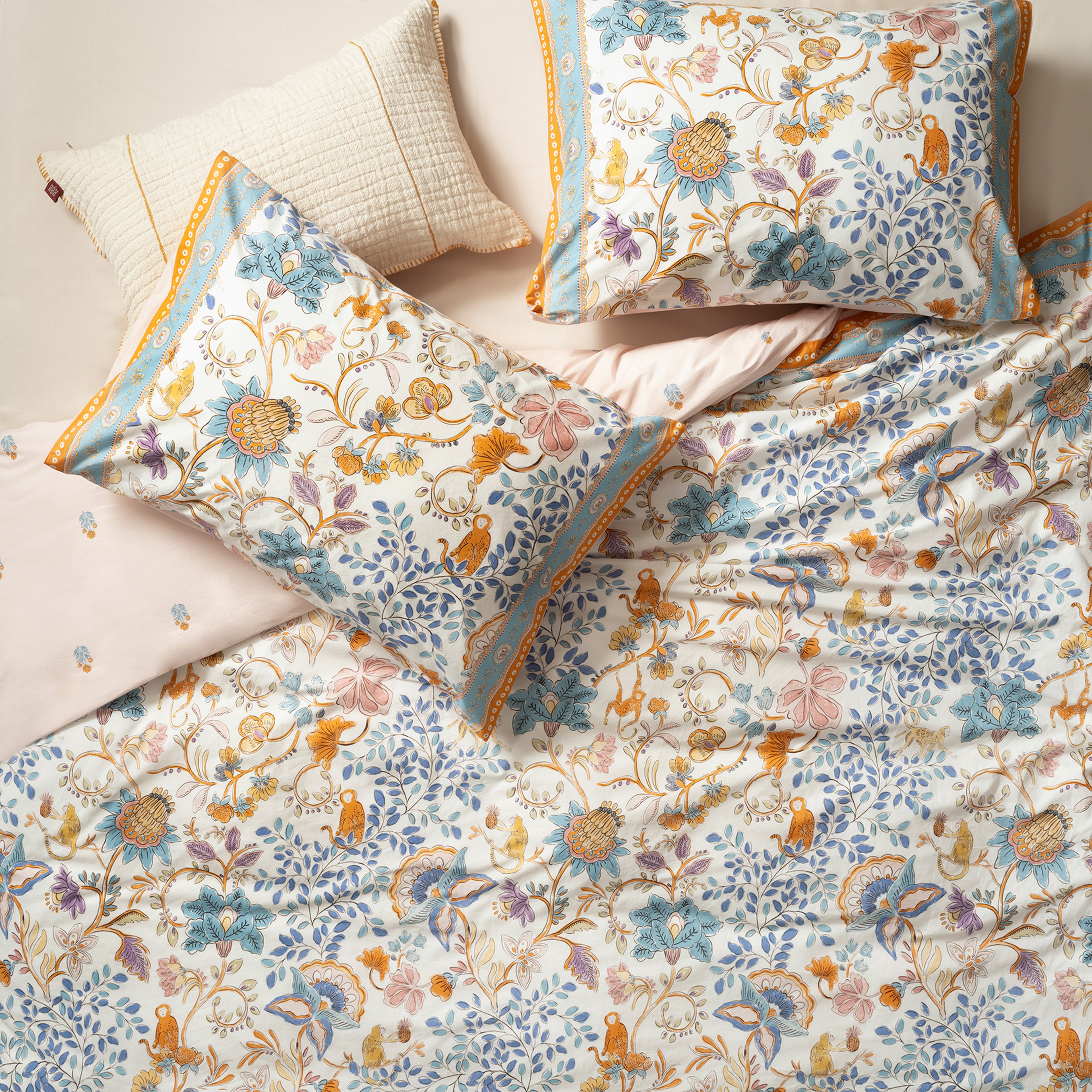 Lahor Yıkamalı 200 Tc Percale E.kıng Sıze Pamuk %100 Pamuk Nevresim Seti 260x220 Cm Renkli