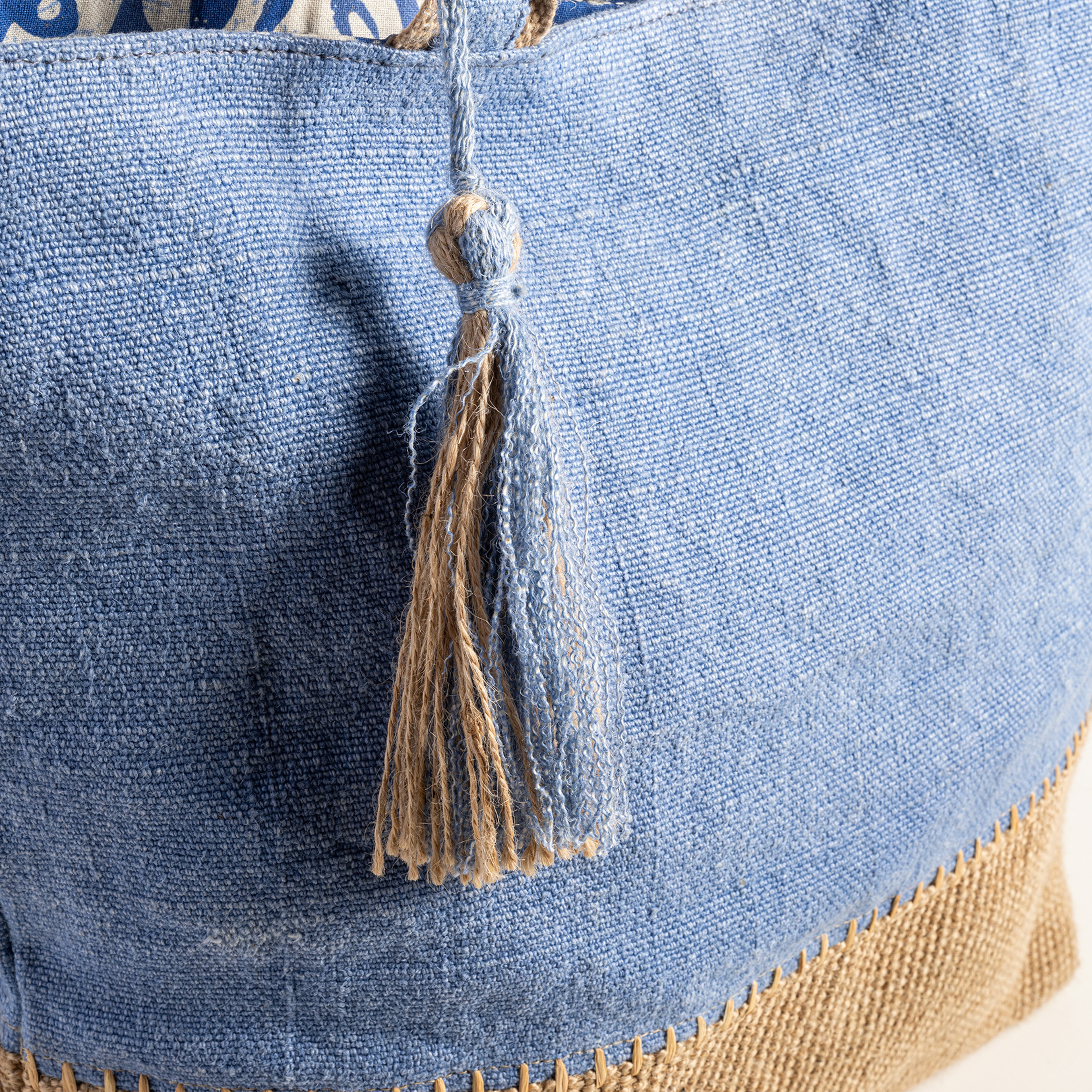 Kolkata Jüt Çanta 32x39x10 Cm Mavi