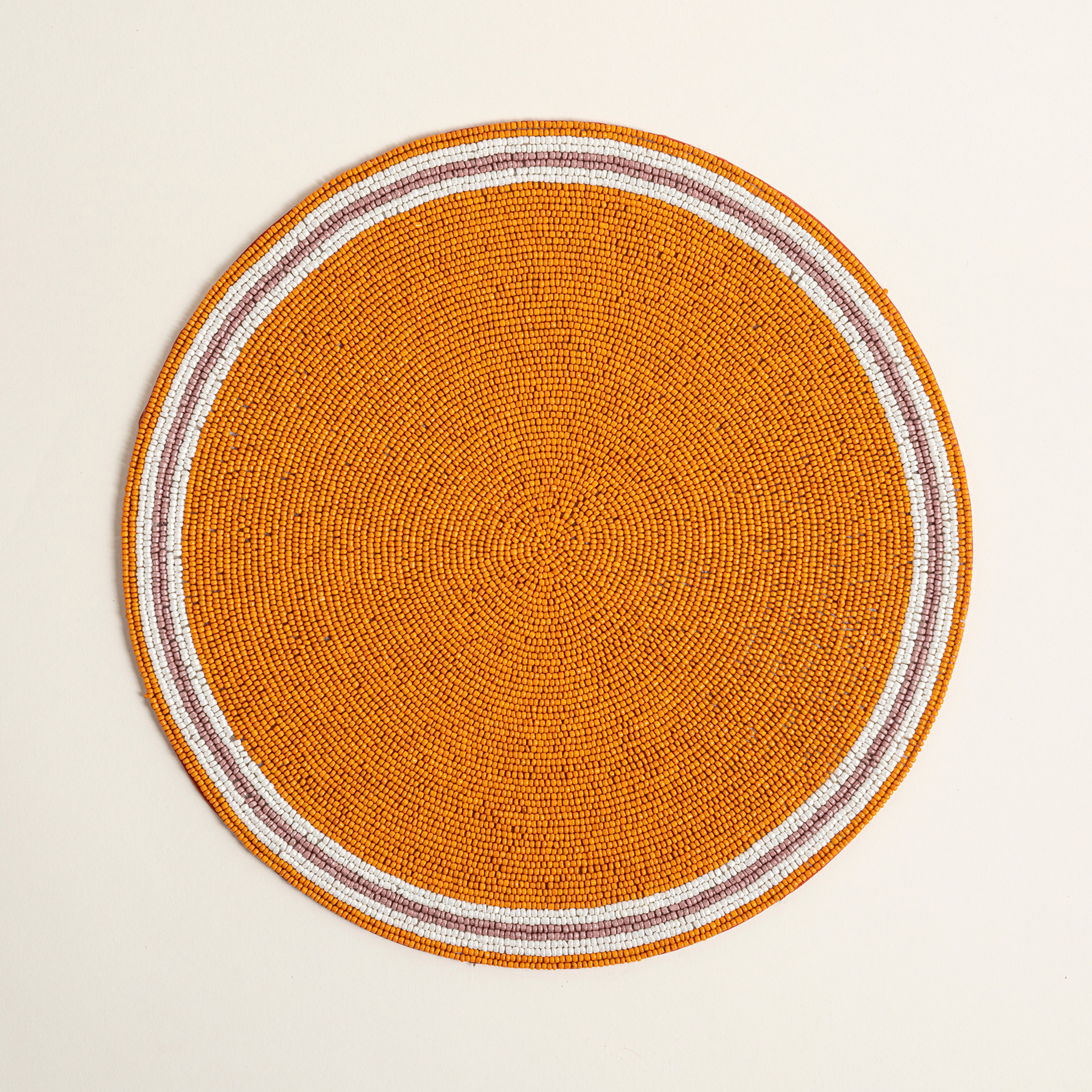 Khanpur Cam Boncuk Amerikan Servis 36 Cm Turuncu - Beyaz