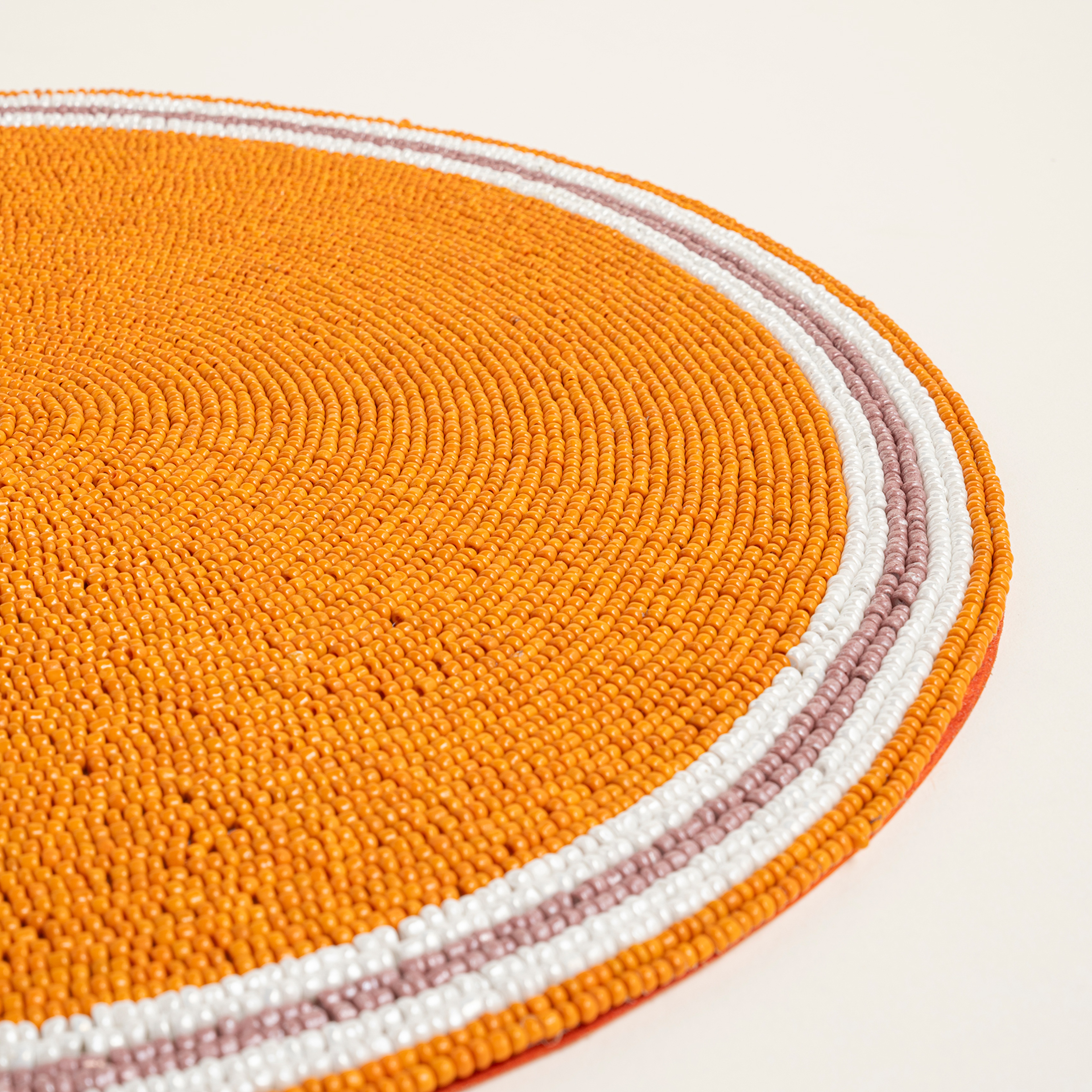 Khanpur Cam Boncuk Amerikan Servis 36 Cm Turuncu - Beyaz