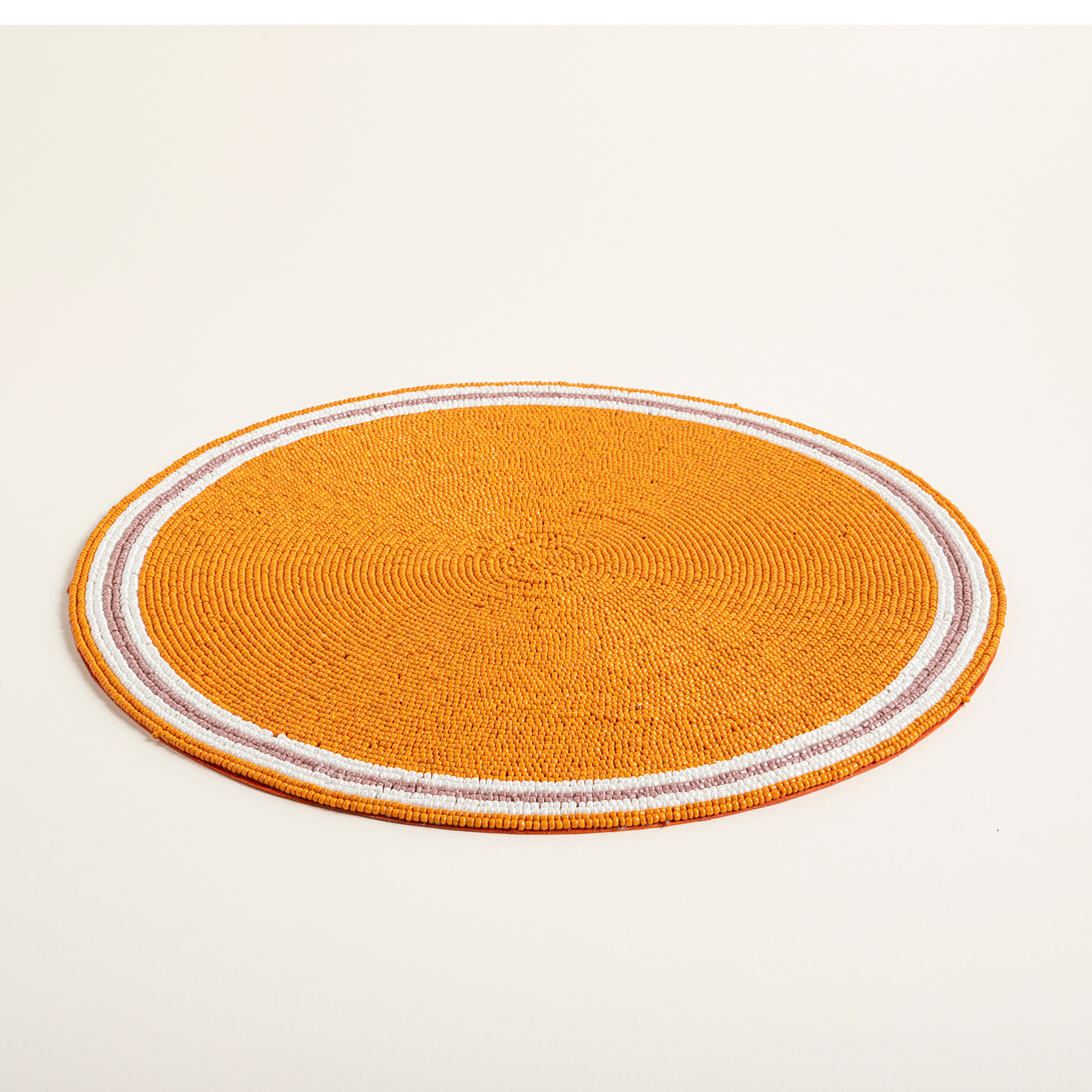 Khanpur Cam Boncuk Amerikan Servis 36 Cm Turuncu - Beyaz