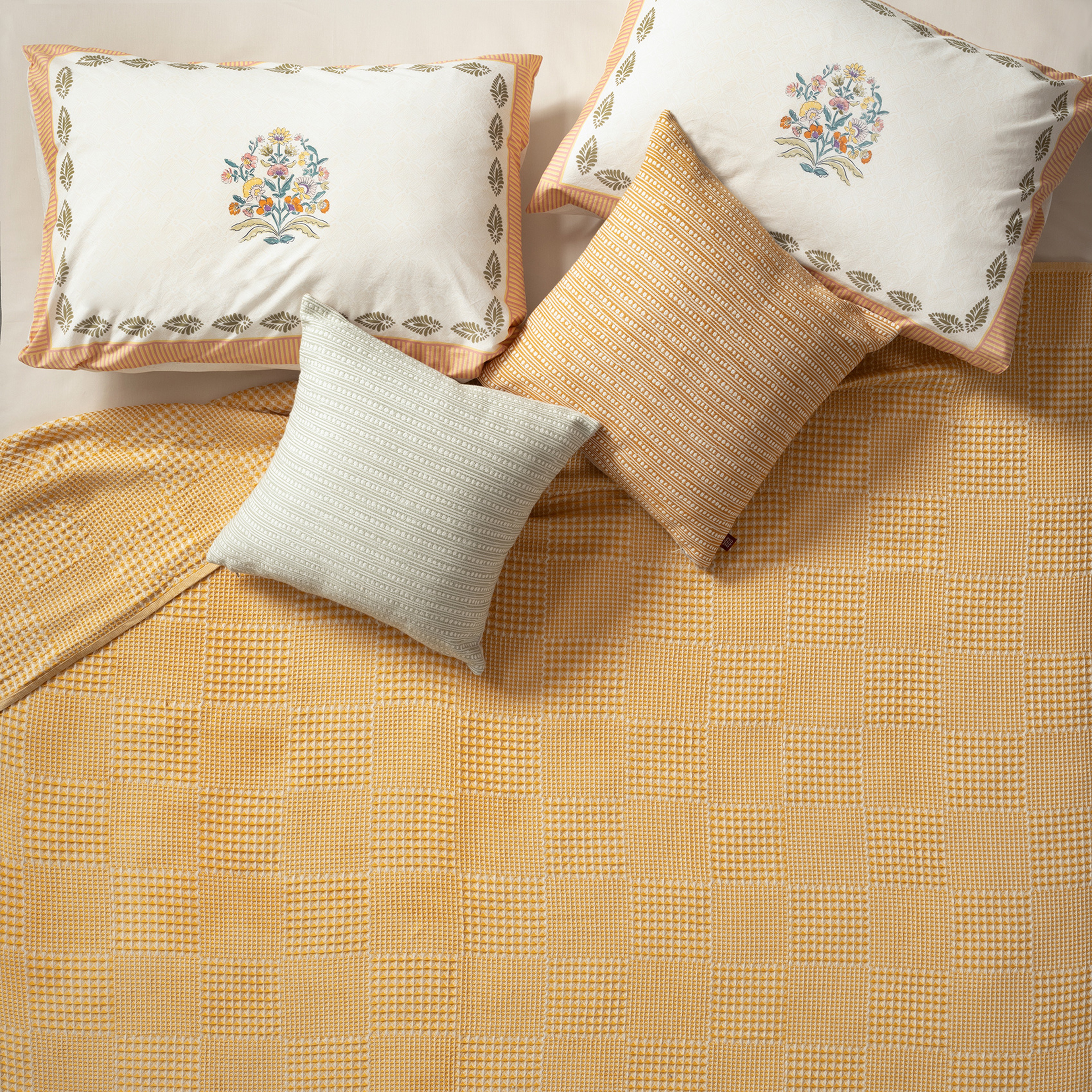 Baklan İplik Boyalı Kıng Sıze Pamuk %100 Pamuk Pike 240x220 Cm Sarı