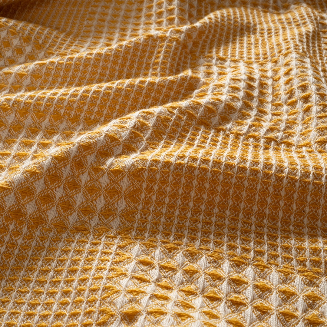 Baklan İplik Boyalı Tek Kişilik Pamuk %100 Pamuk Pike 160x220 Cm Sarı