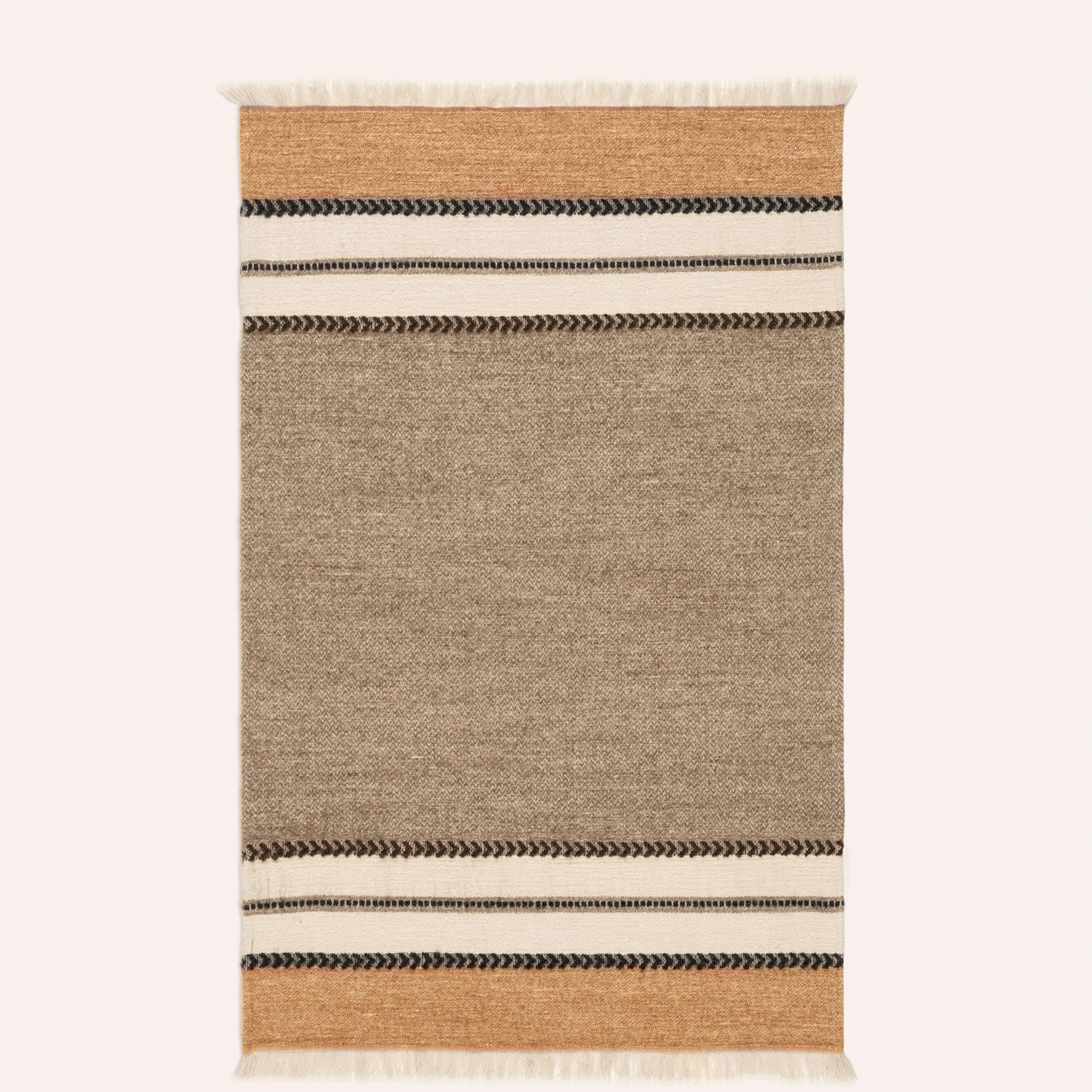 Nilüfer Saçaklı Akrilik Yün Akrilik Yün Koltuk Şalı 140x180 Cm Natural