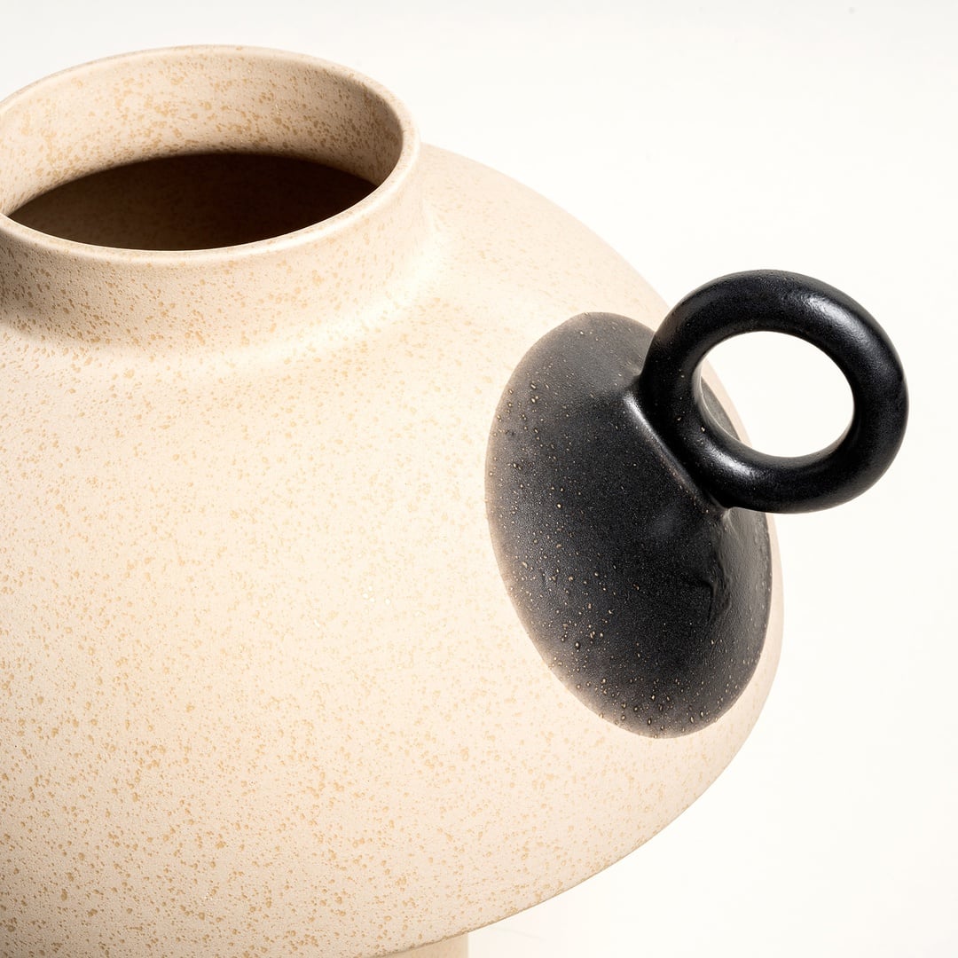 Lızbon Earthenware Vazo 28x25x27 Cm Bej